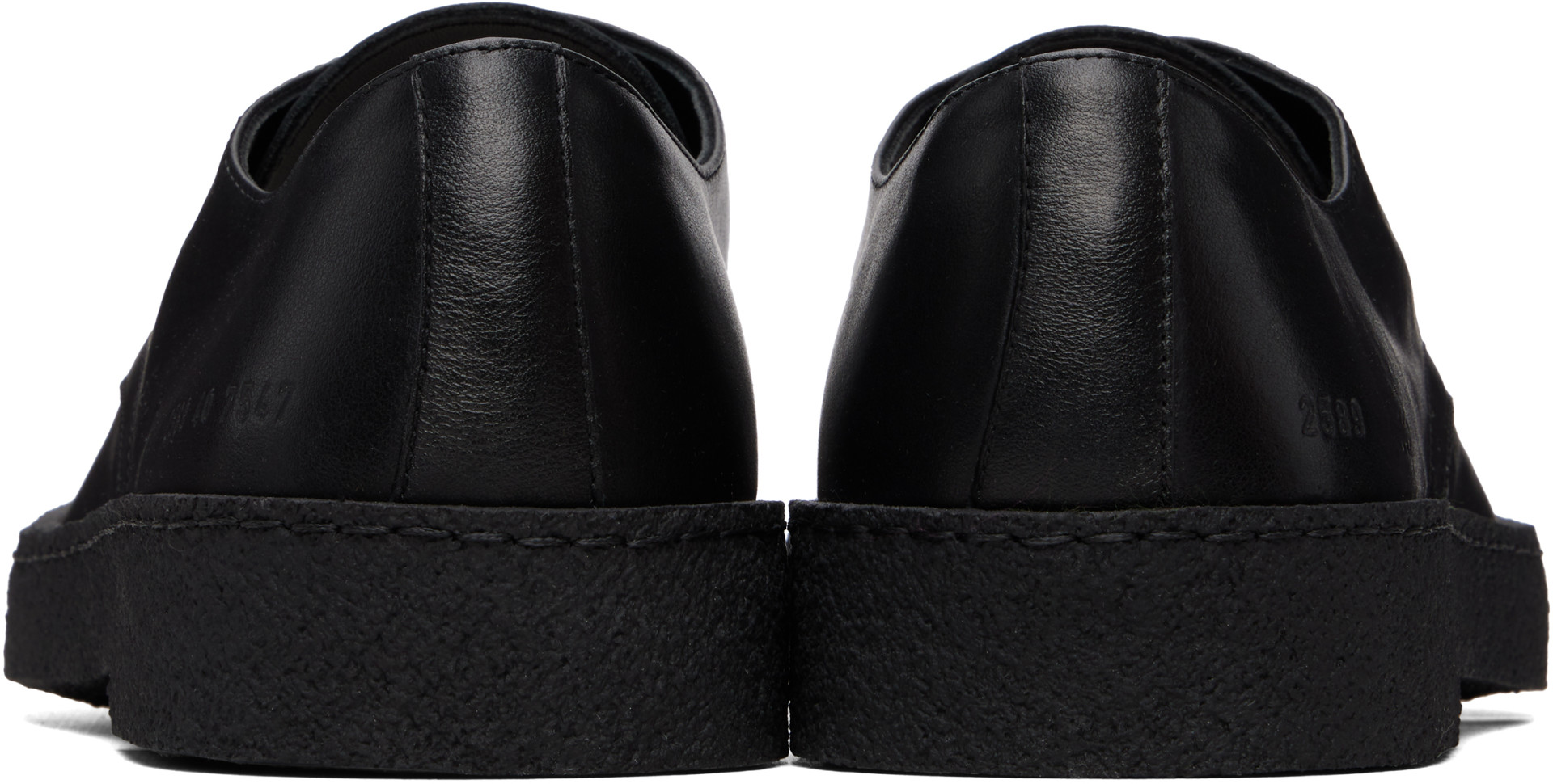 Common Projects - Black Leather Rubber Sole Derbys