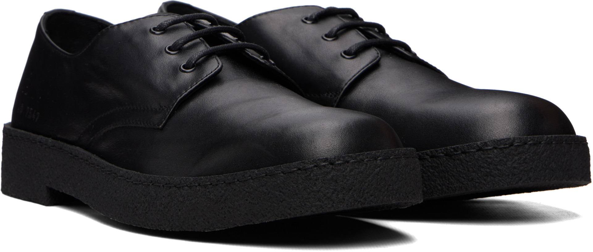 Common Projects - Black Leather Rubber Sole Derbys