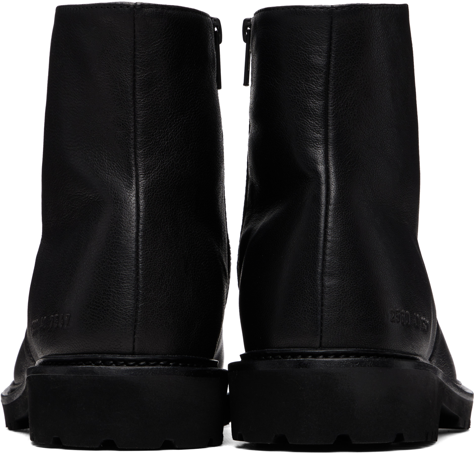 Common Projects - 黑色 Leather Piuma Zipper 踝靴