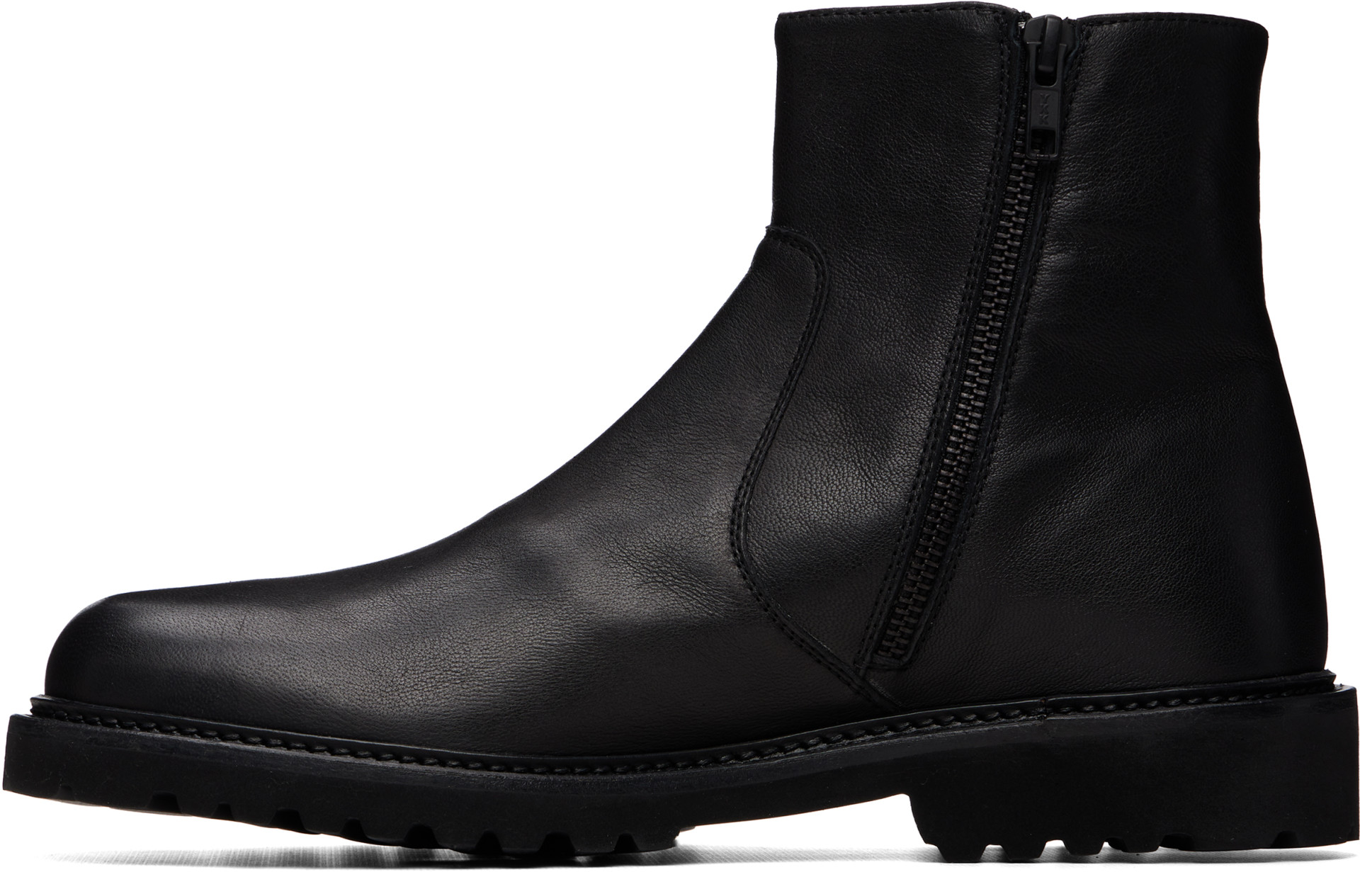 Common Projects - 黑色 Leather Piuma Zipper 踝靴