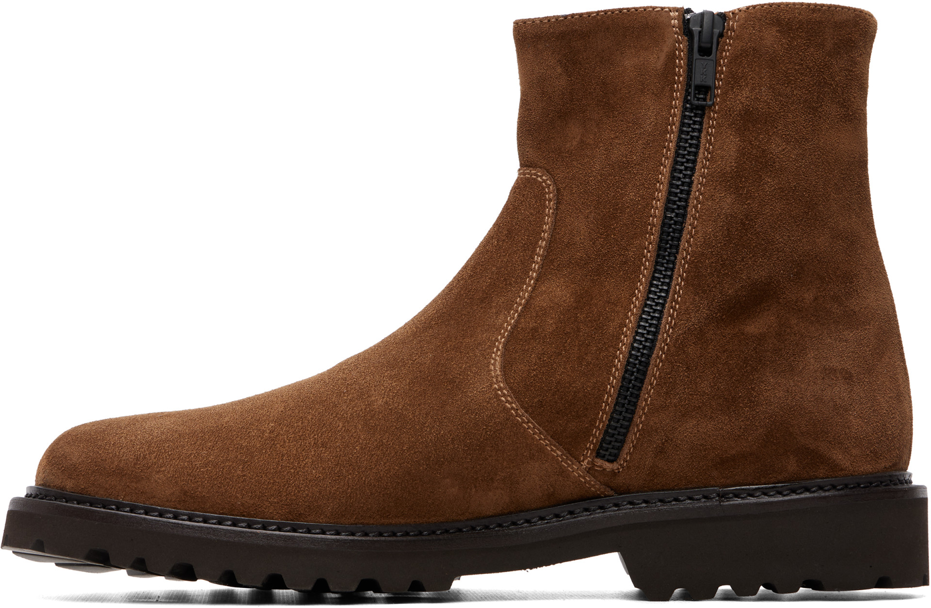 Common Projects - Brown Suede Piuma Zipper Boots