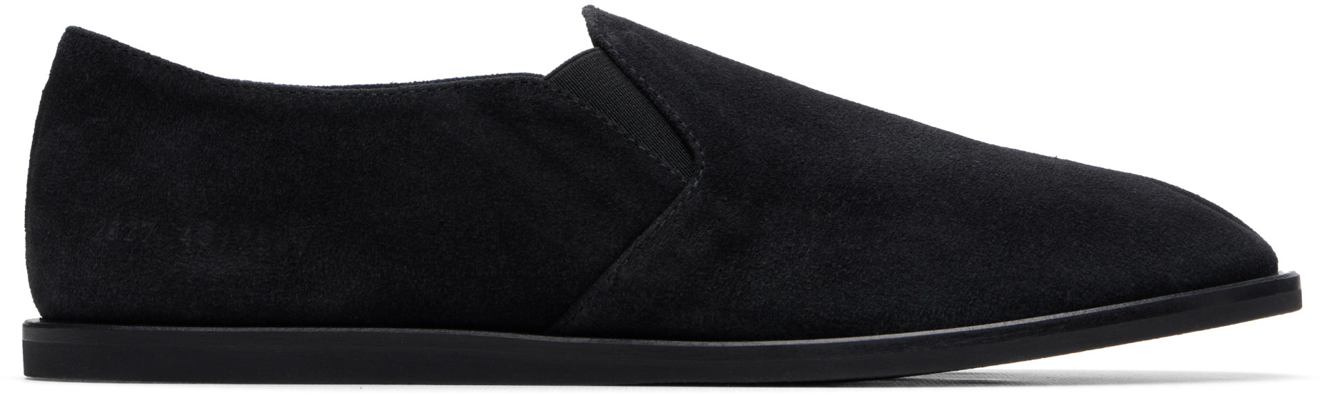 Common Projects - Black Suede Slip-on Loafers