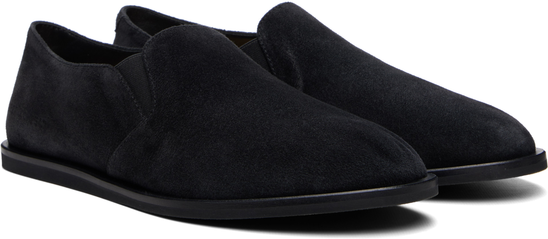 Common Projects - Black Suede Slip-on Loafers