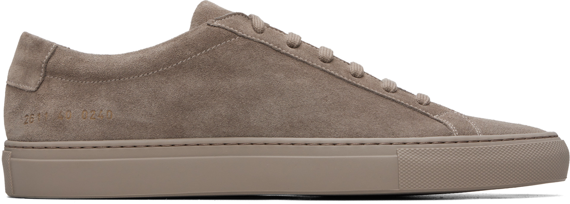 Common Projects - Baskets Achilles Premium taupe en suède