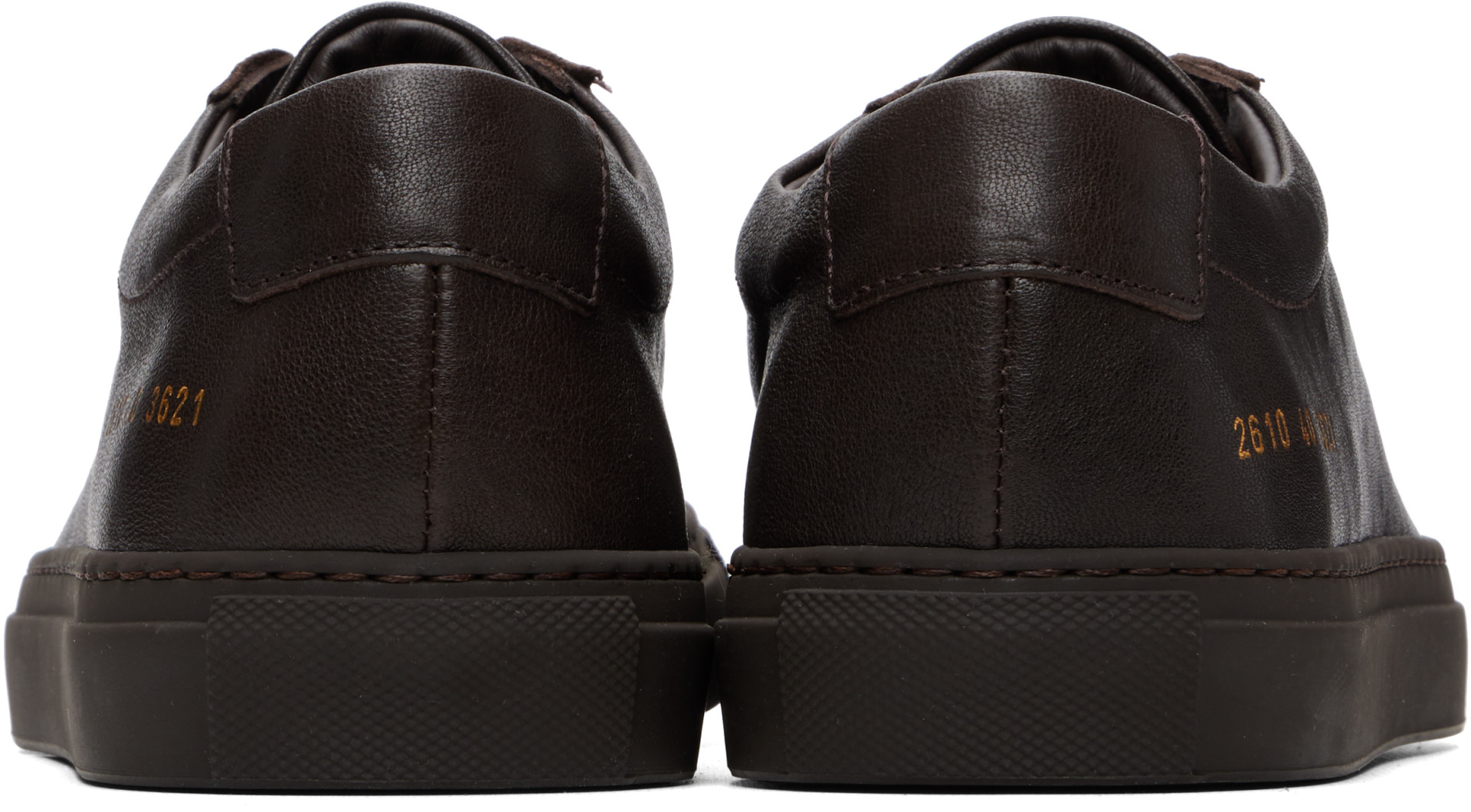 Common Projects - Brown Achilles Premium Leather Sneakers