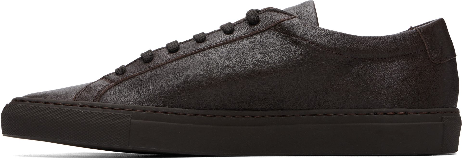 Common Projects - Brown Achilles Premium Leather Sneakers