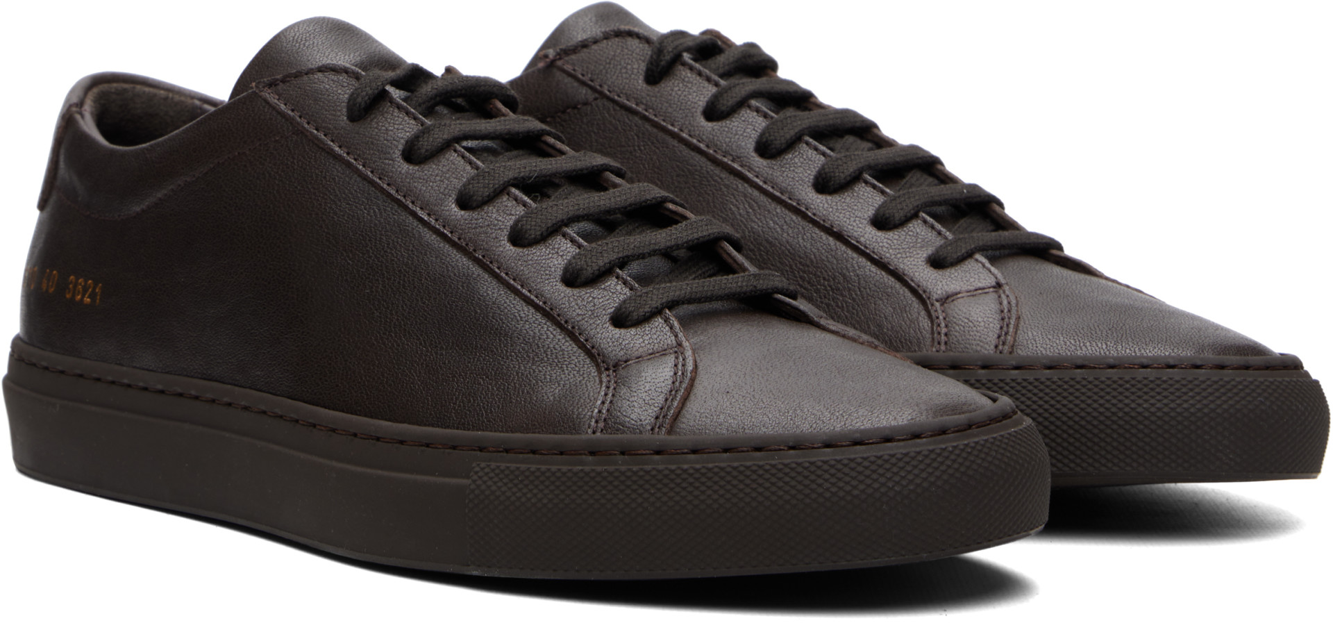Common Projects - Baskets Achilles Premium brunes en cuir