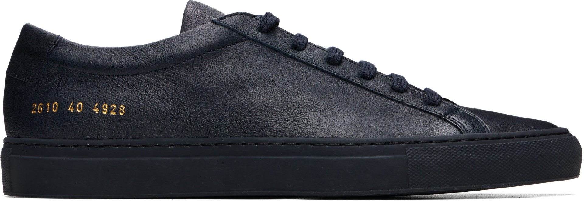 Common Projects - Navy Achilles Premium Leather Sneakers