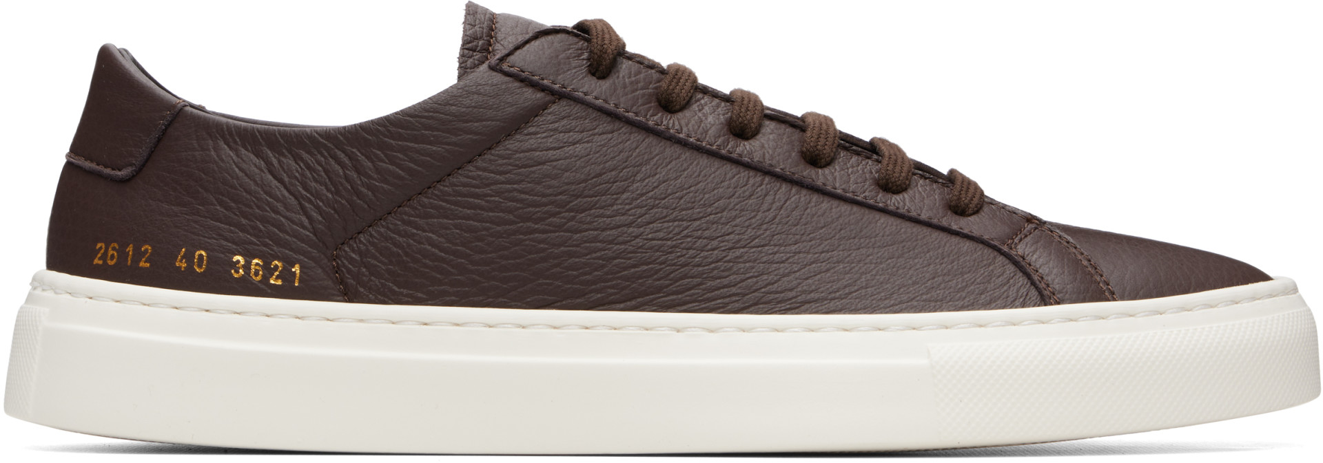 Common Projects - Brown Achilles Grained Leather Sneakers