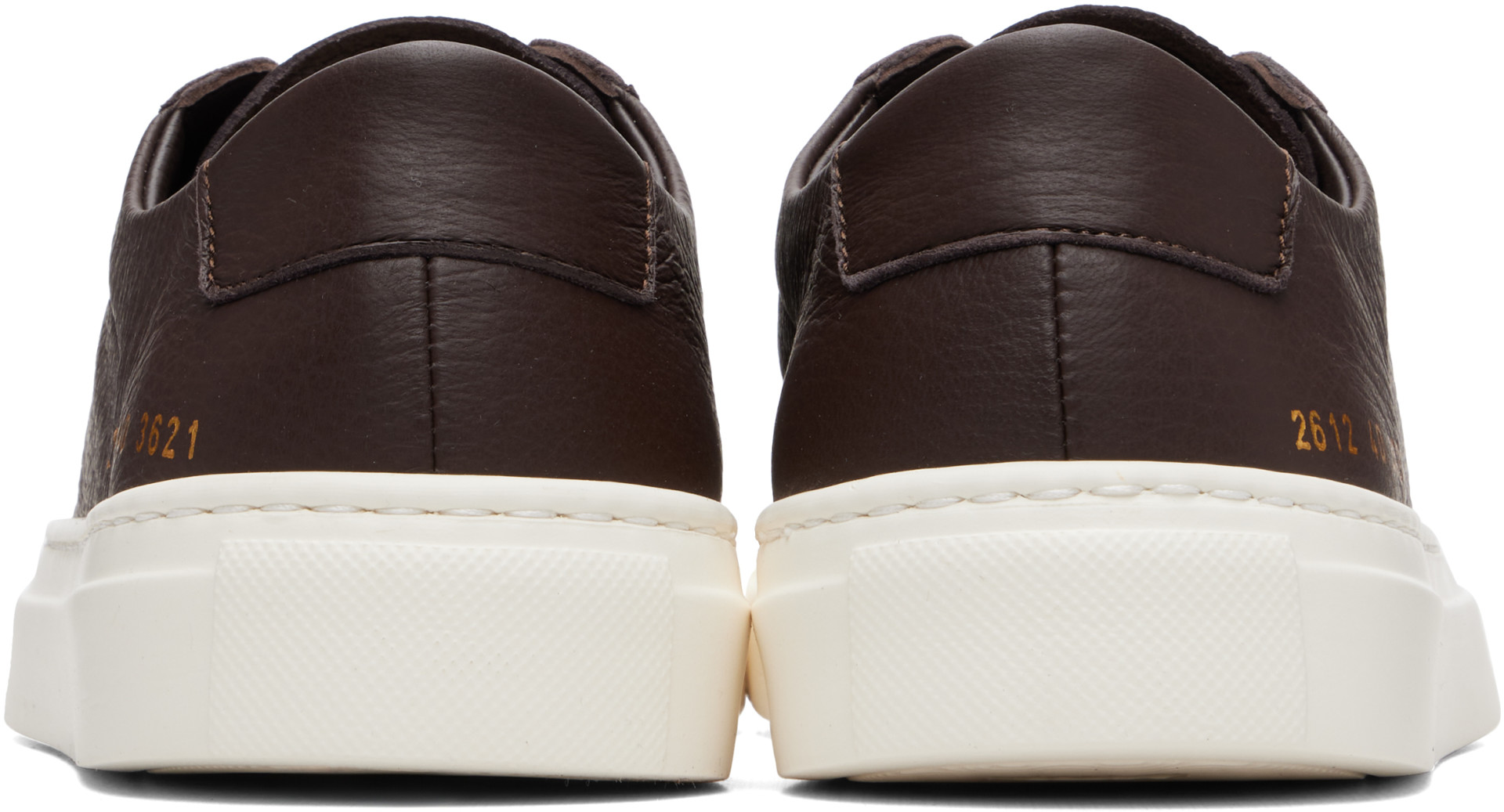 Common Projects - Brown Achilles Grained Leather Sneakers