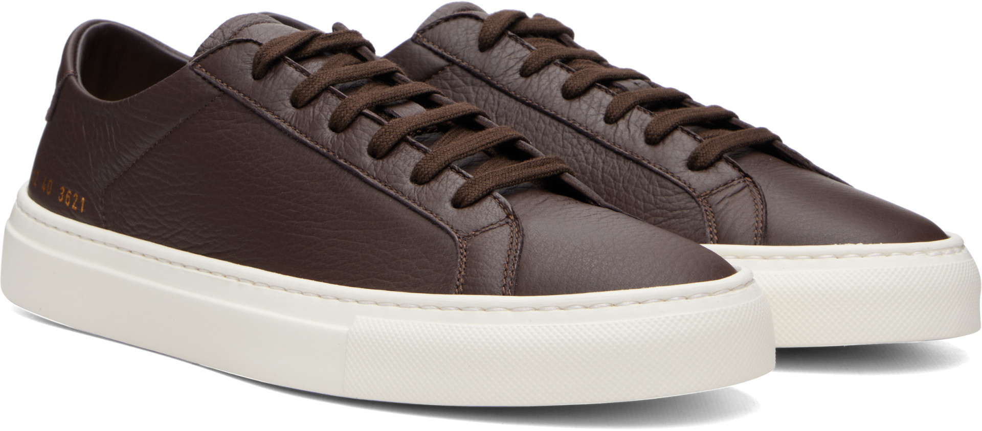 Common Projects - Brown Achilles Grained Leather Sneakers