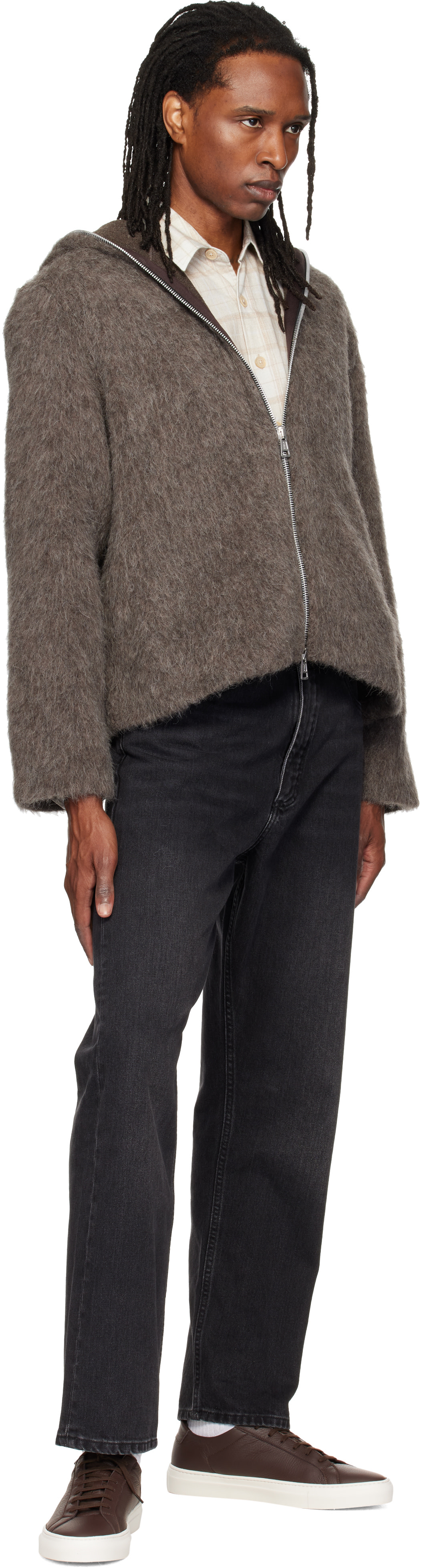 Common Projects - Baskets Achilles brunes en cuir grainé