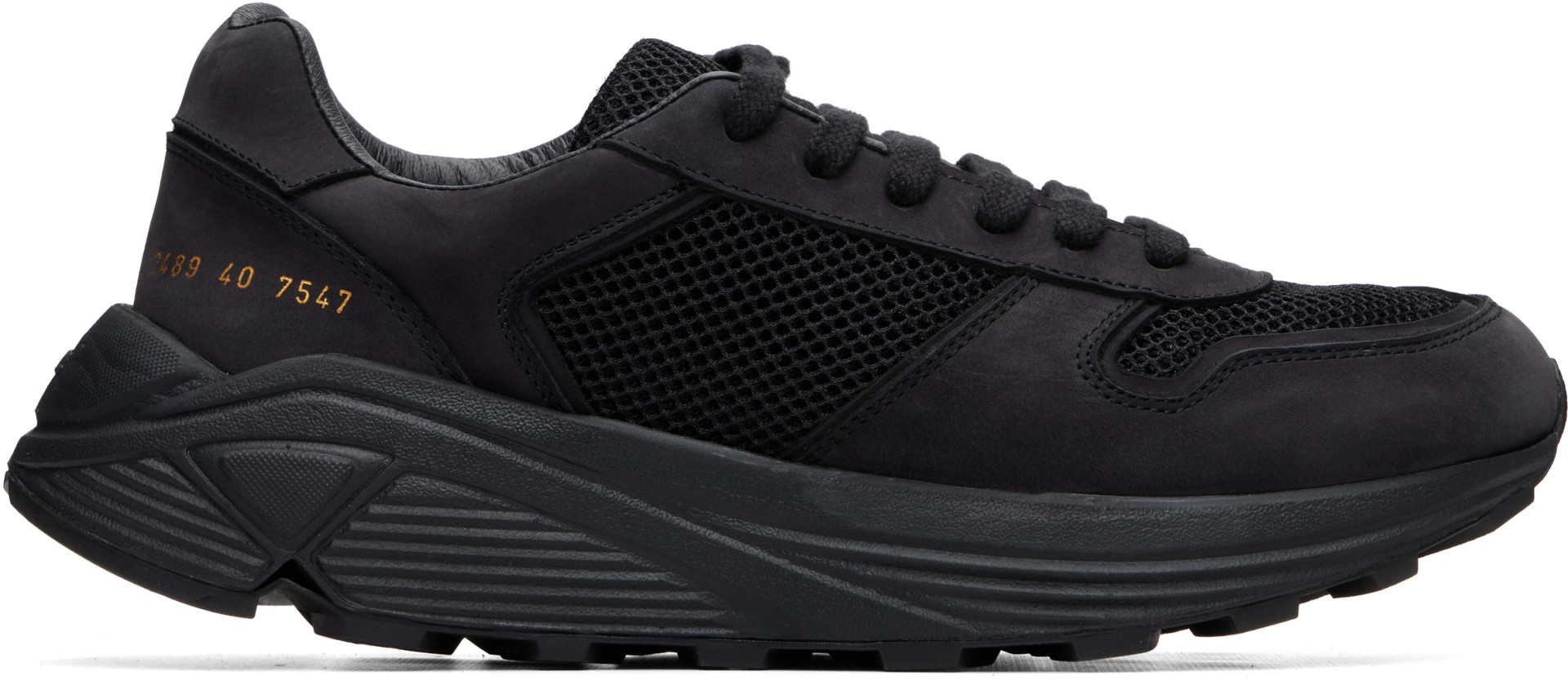 Common Projects - Black Premium Runner Sneakers