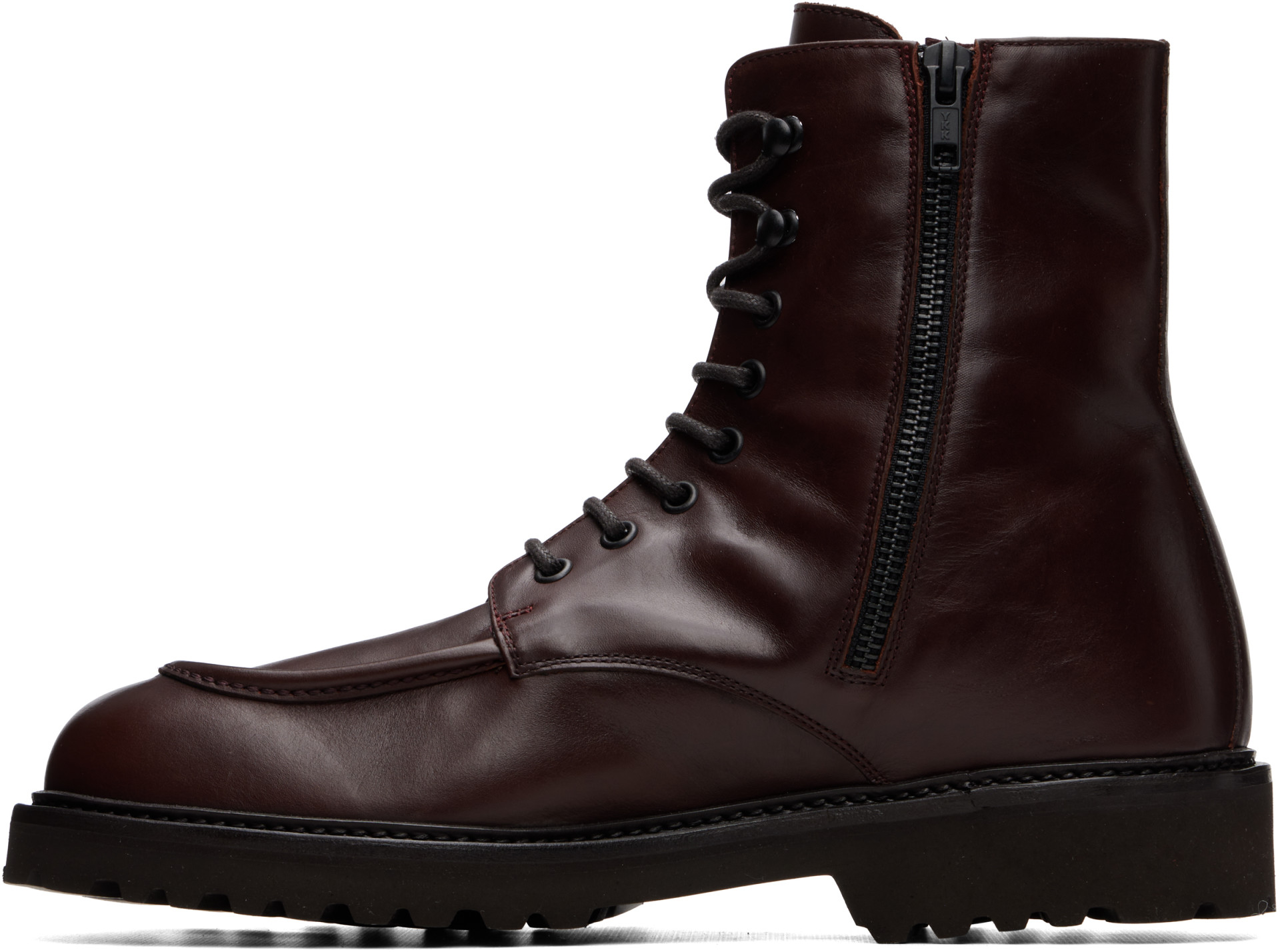 Common Projects - Burgundy Buffed Leather Lace-Up Boots