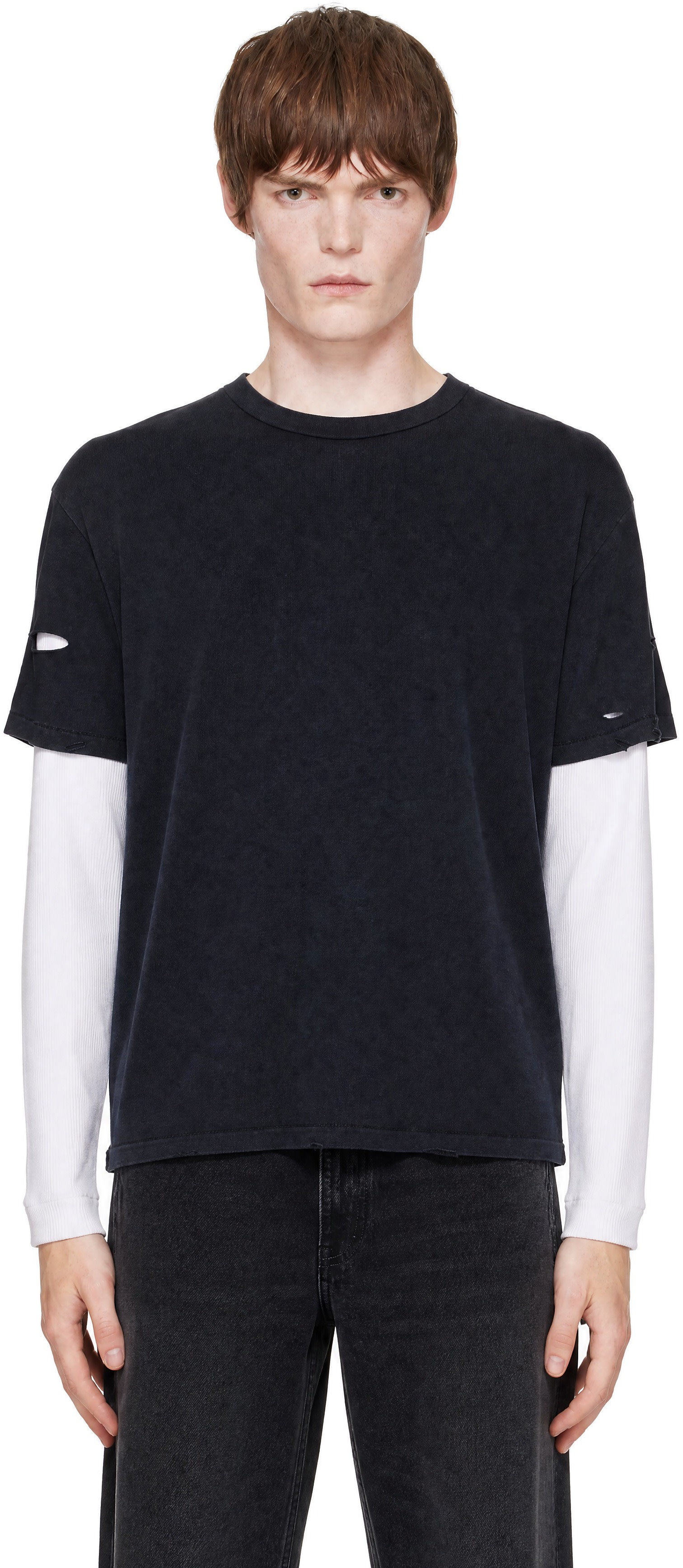 Stockholm (Surfboard) Club: Black Back Logo Layered T-shirt | SSENSE