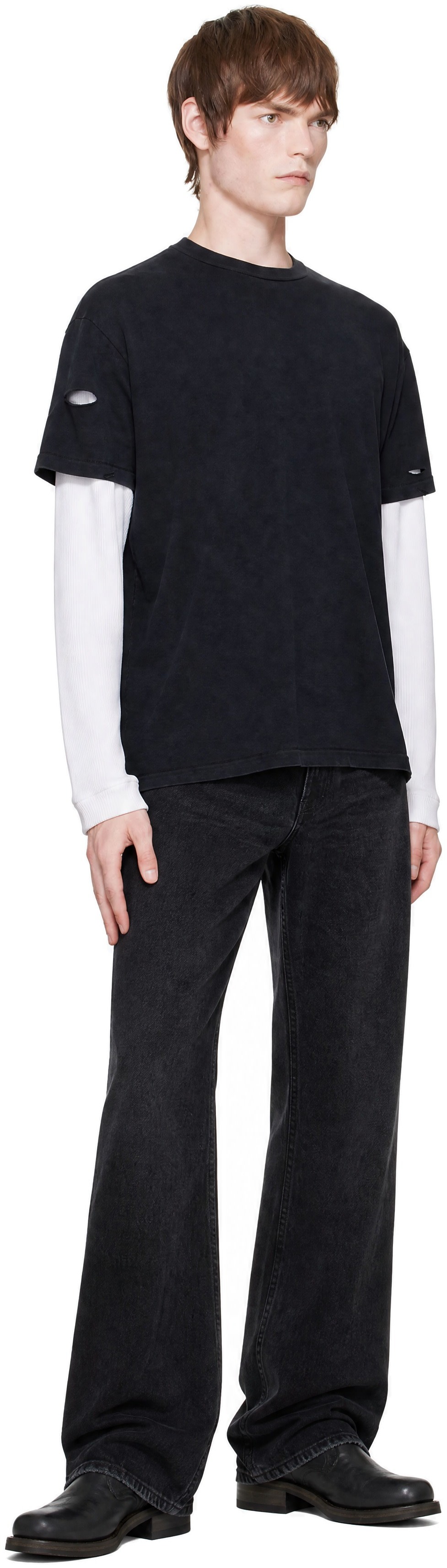 Stockholm (Surfboard) Club: ブラック Back Logo レイヤード Tシャツ