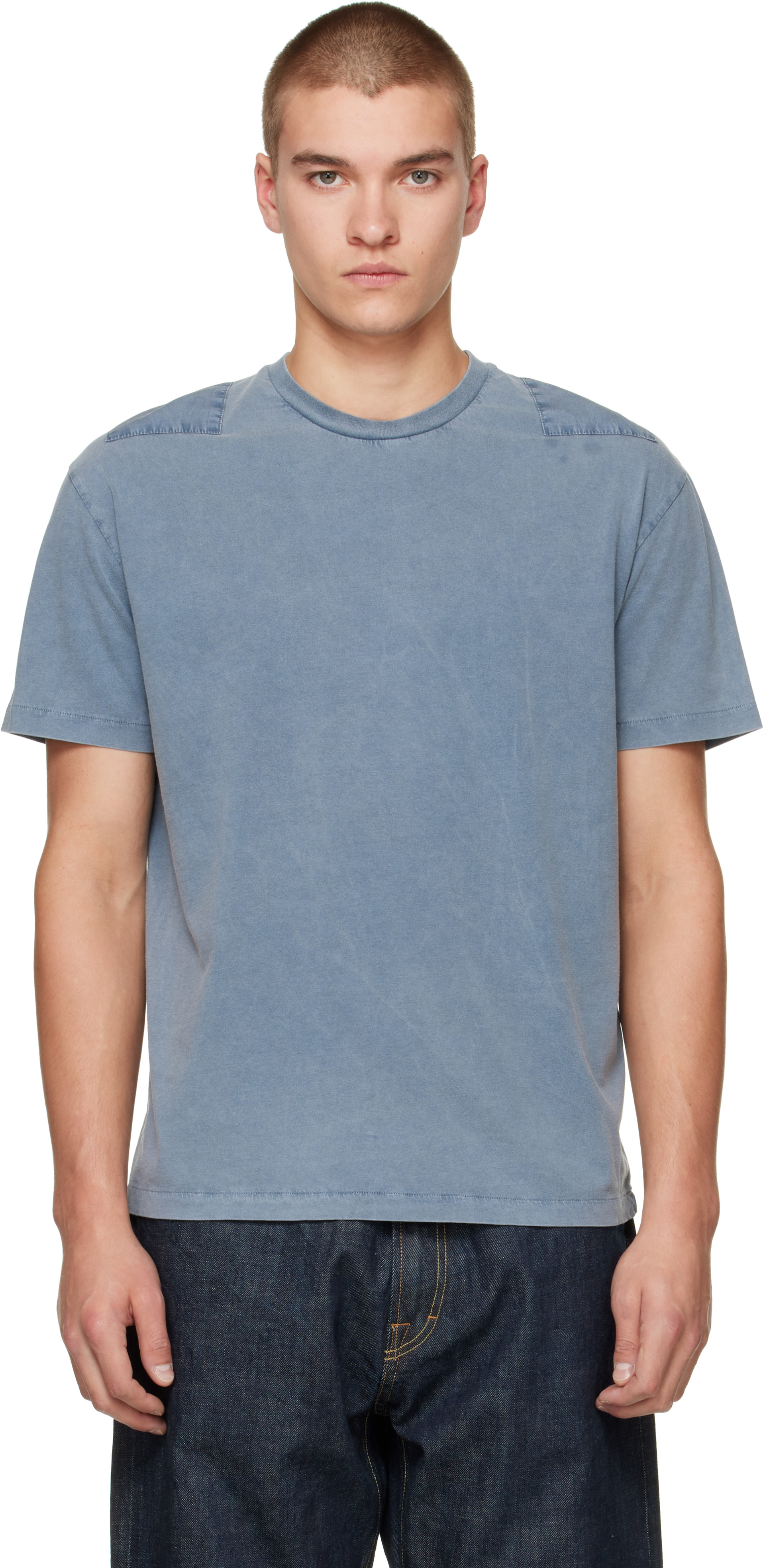 Stockholm (Surfboard) Club: Blue Garment Dyed T-shirt | SSENSE