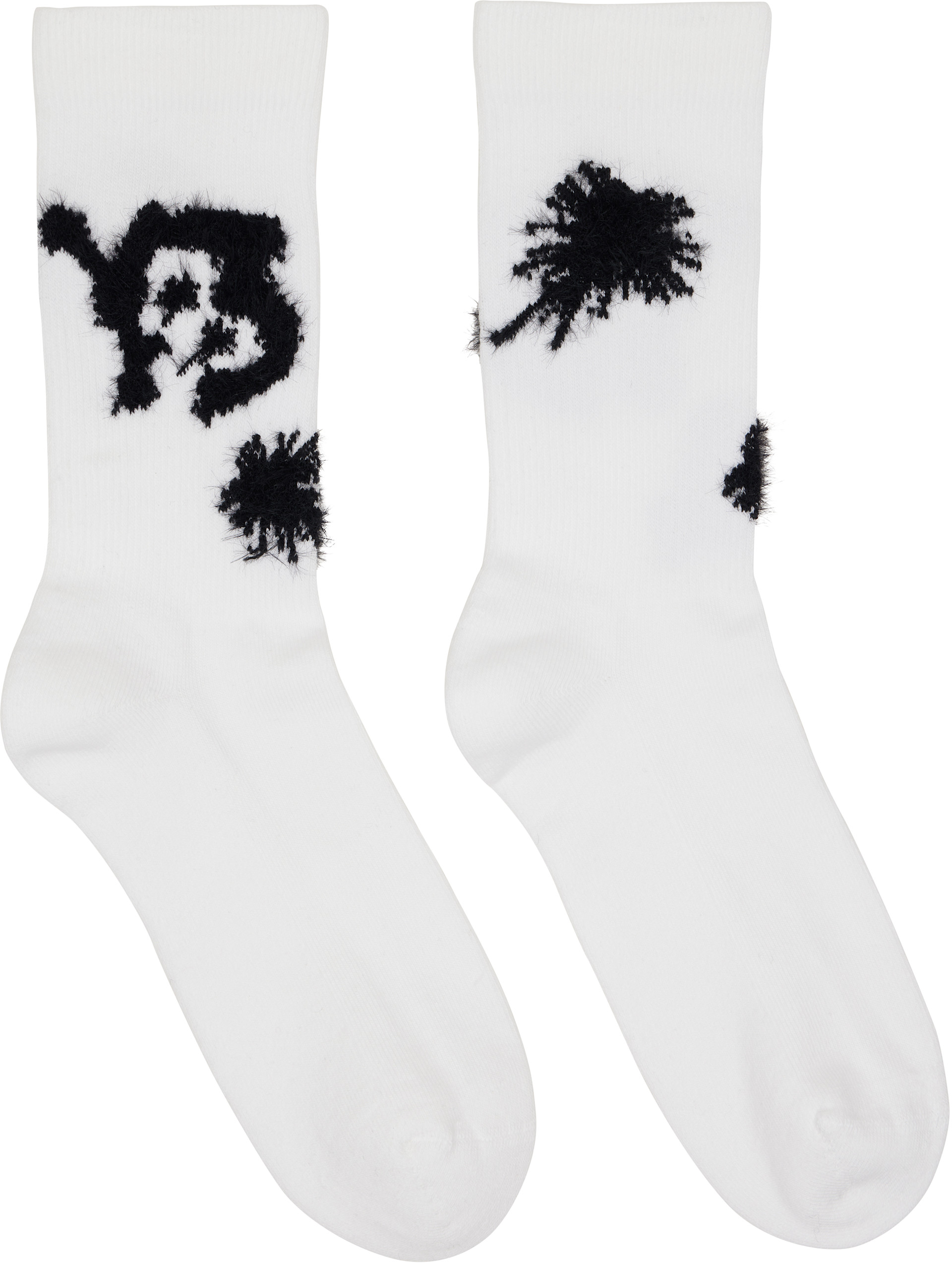 Y-3: White Chito Graphic Crew Socks | SSENSE