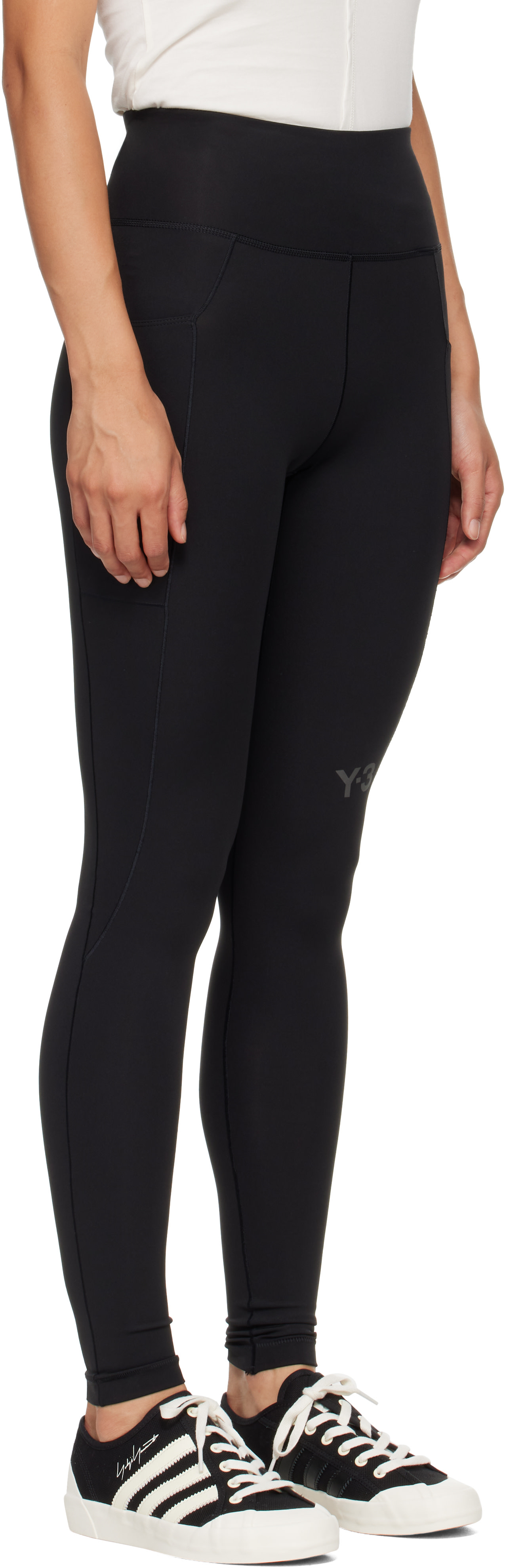Y-3 - Legging de course noir à logo