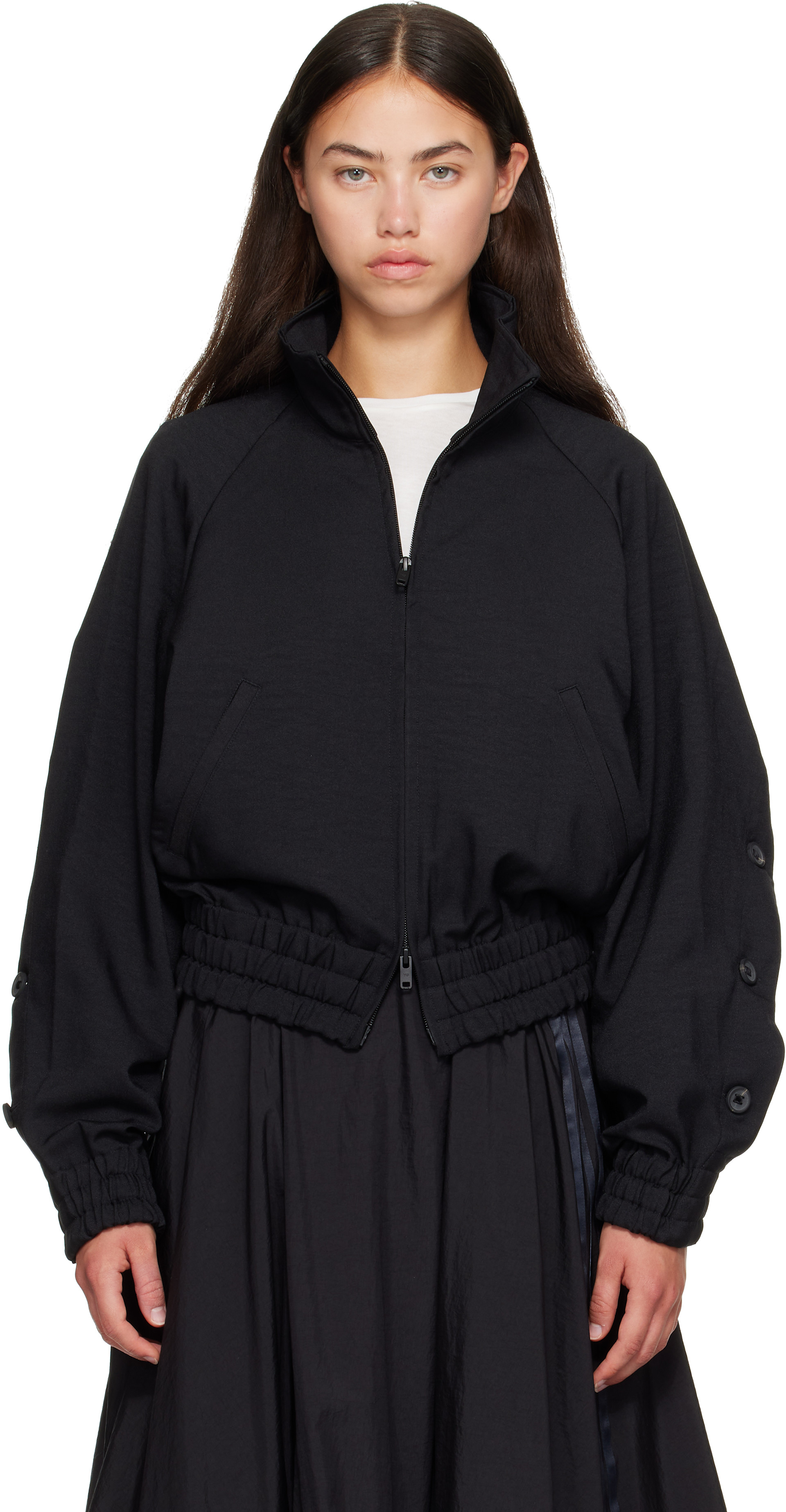 Y-3: Black Sport Uniform Adaptive Track Jacket | SSENSE Canada
