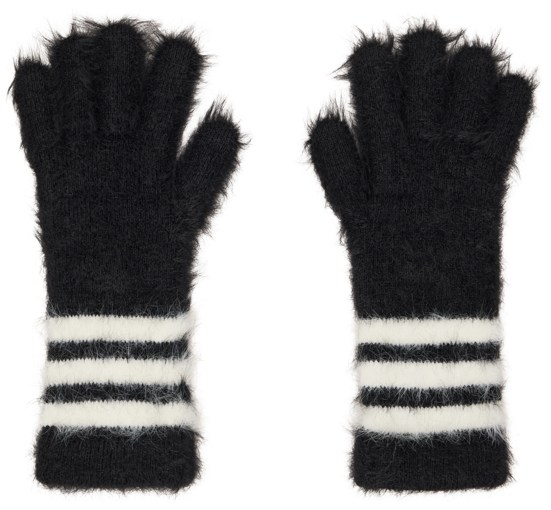 Y-3 - Gants noirs à rayures