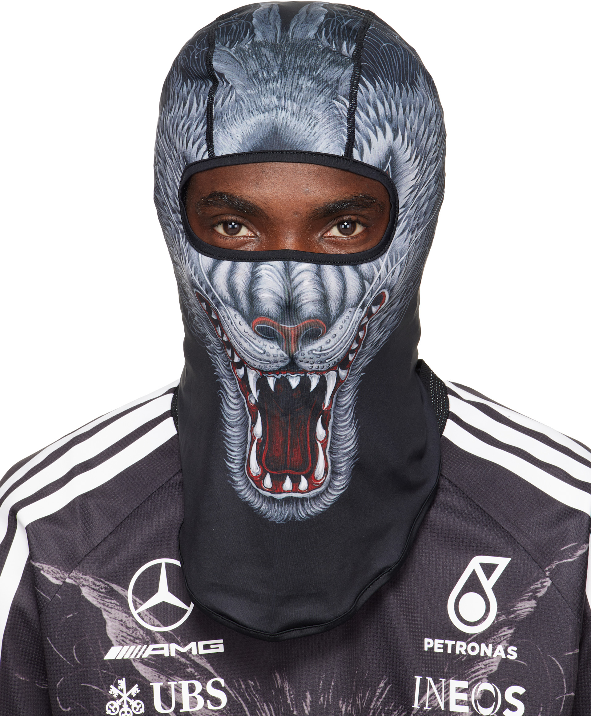 アクセサリー Y-3 MER BALACLA F1 Y-3: Black Mercedes-AMG F1 Edition Wolf Balaclava | SSENSE