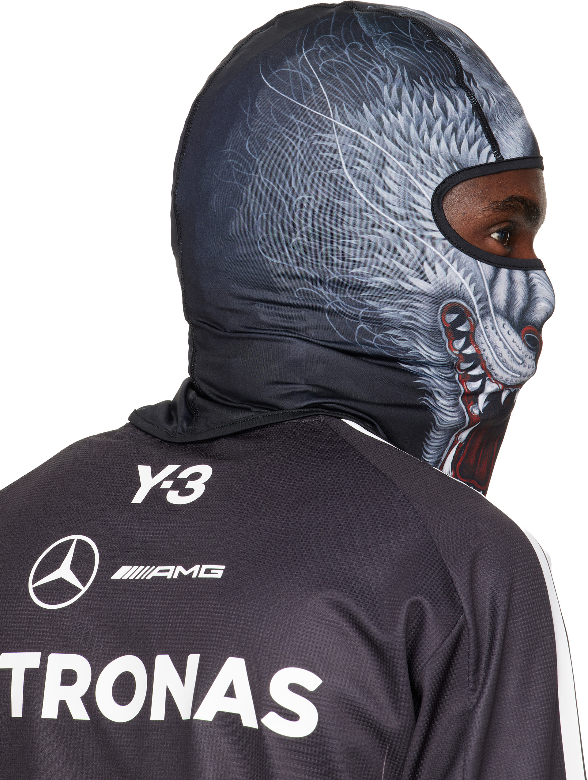 アクセサリー Y-3 MER BALACLA F1 Y-3: Black Mercedes-AMG F1 Edition Wolf Balaclava | SSENSE