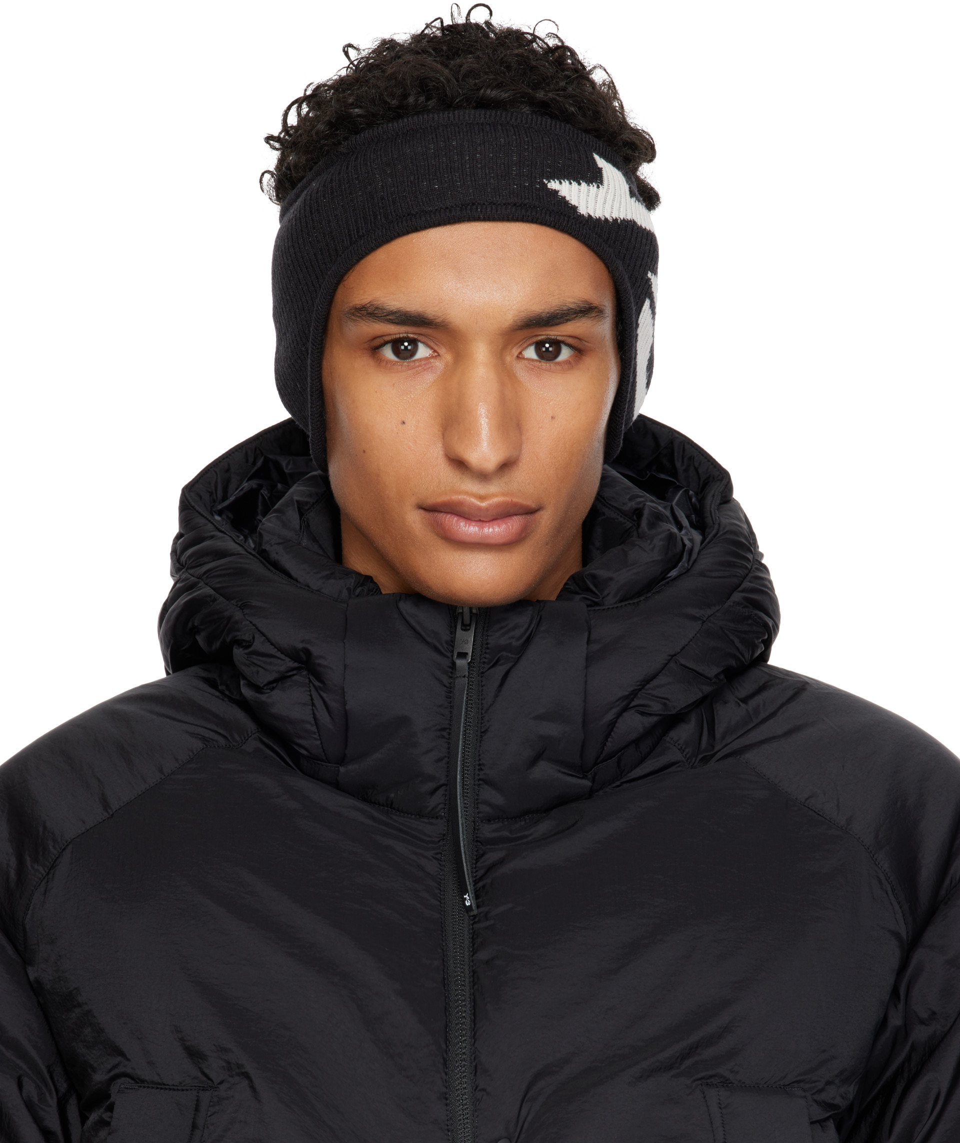 Y-3 - Black Graphic Logo Headband