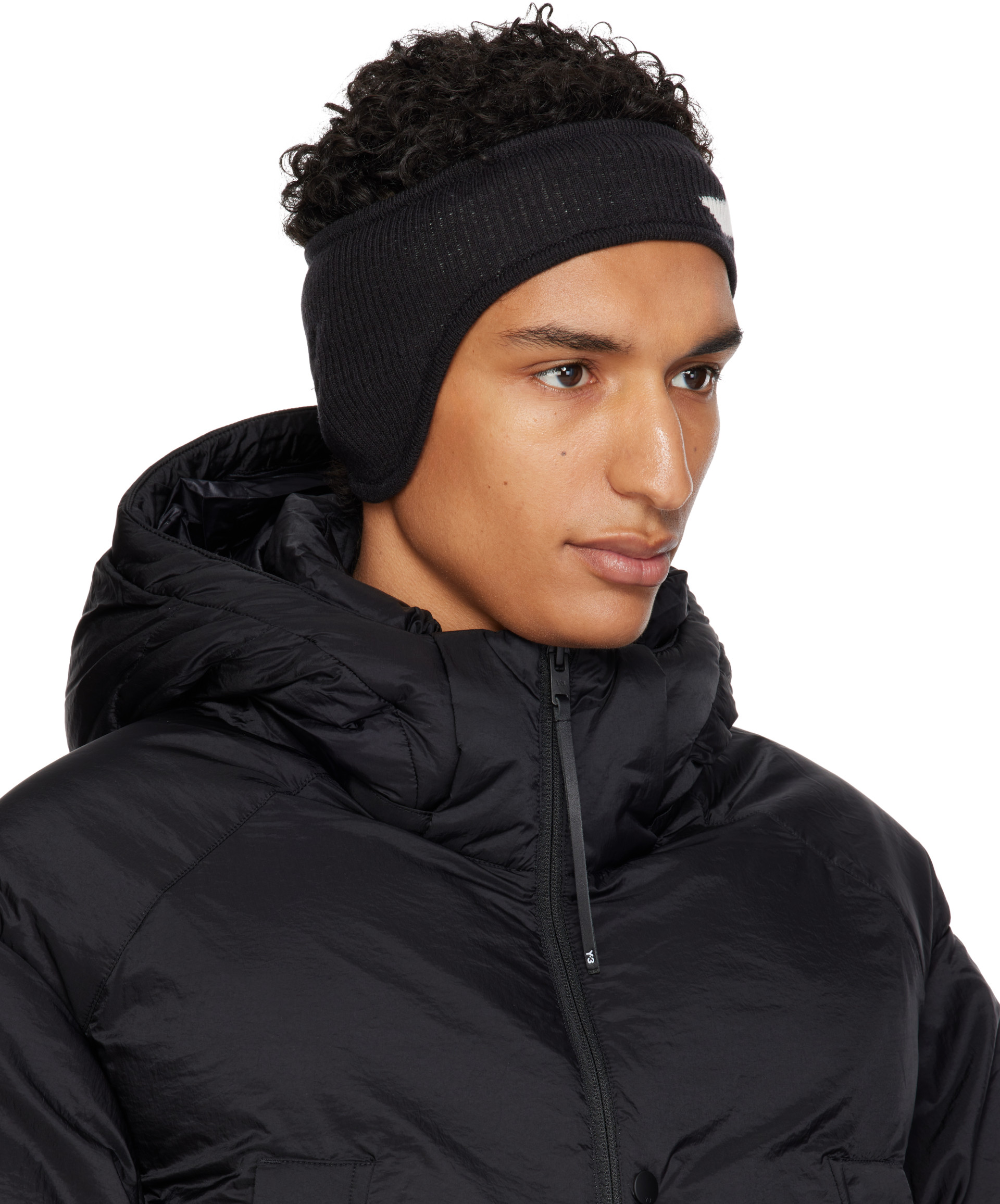 Y-3 - Black Graphic Logo Headband