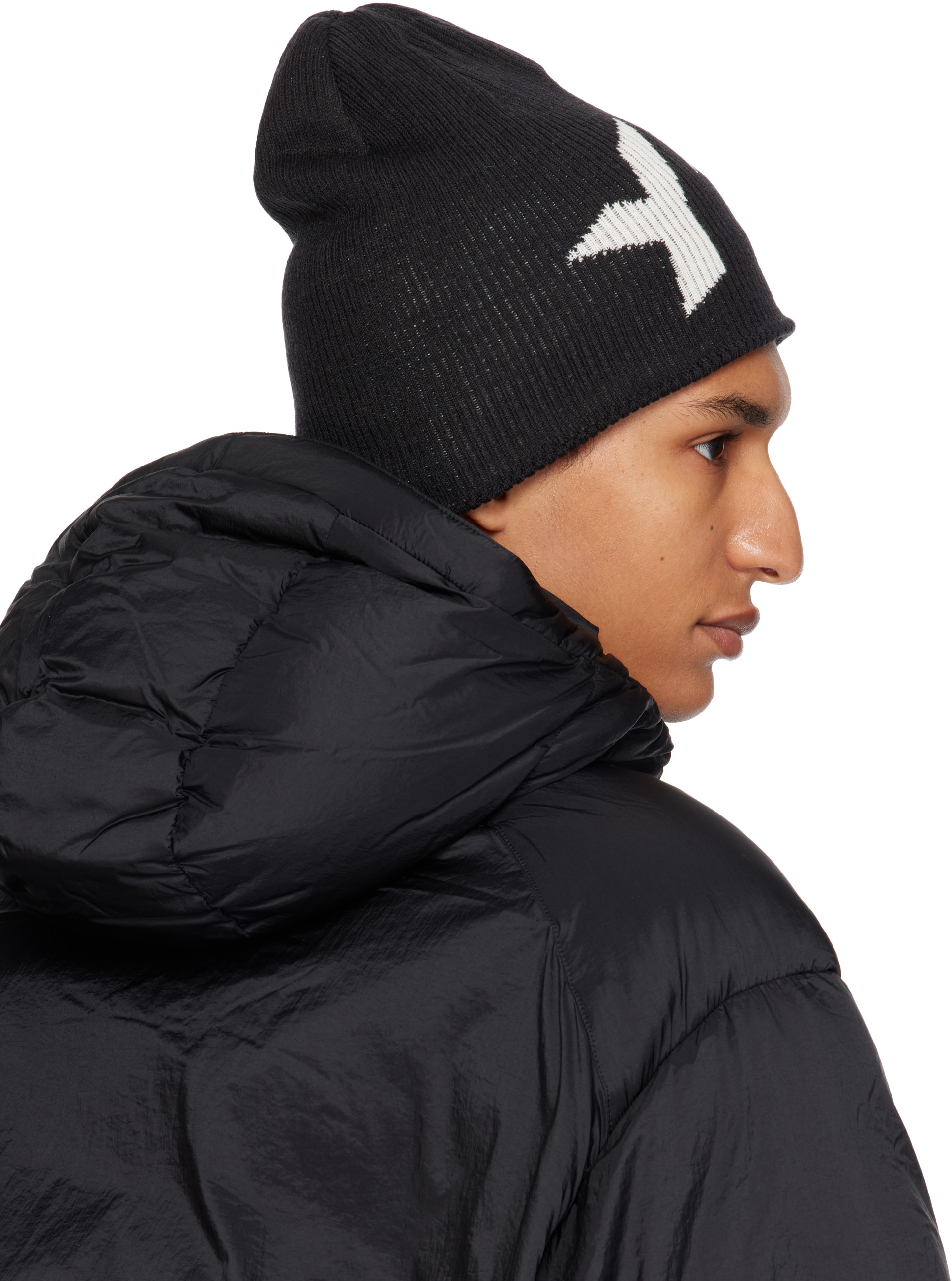 Y-3 - Black Graphic Logo Beanie