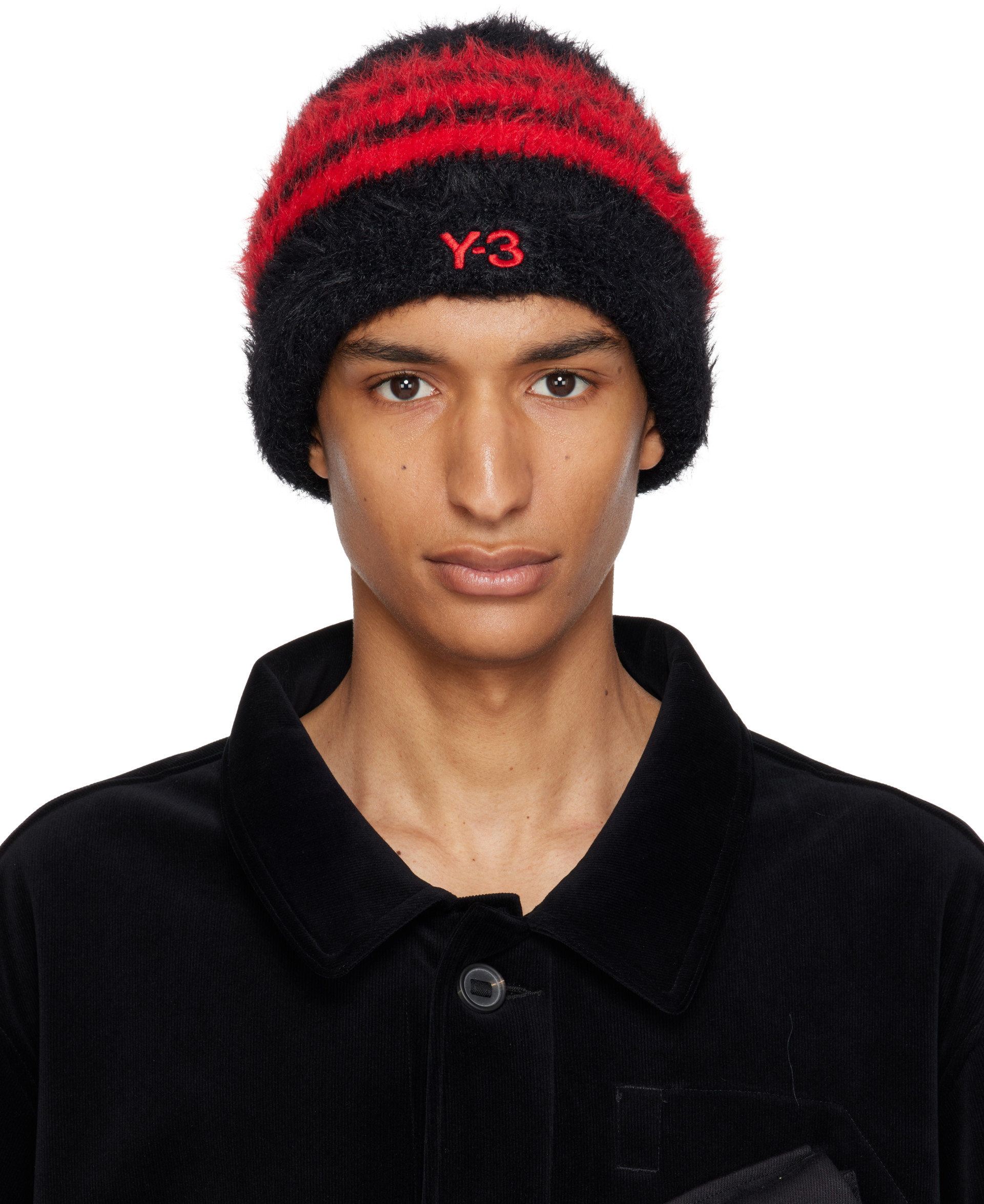 Y-3 - Black & Red Stripes Beanie