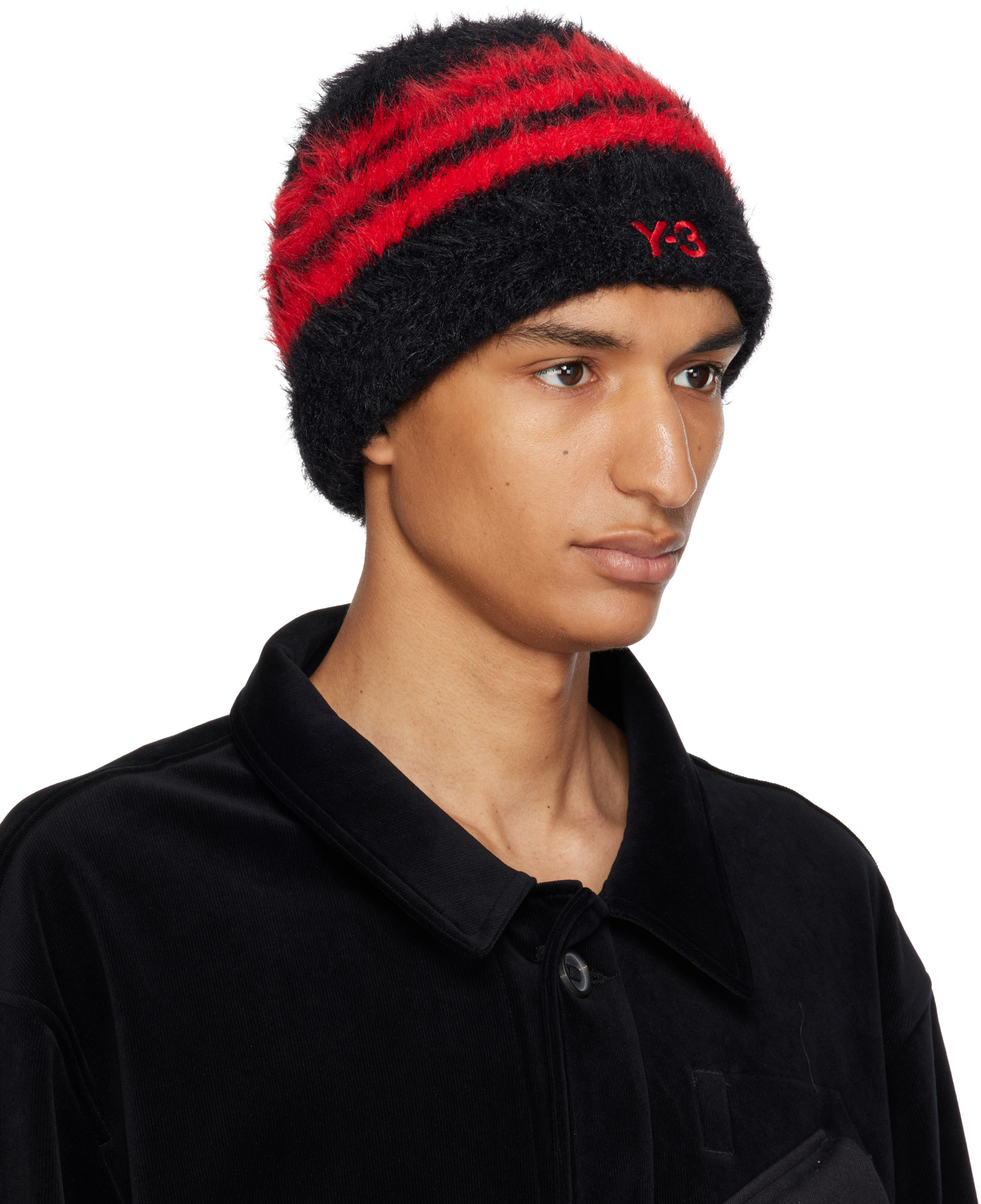 Y-3 - Black & Red Stripes Beanie