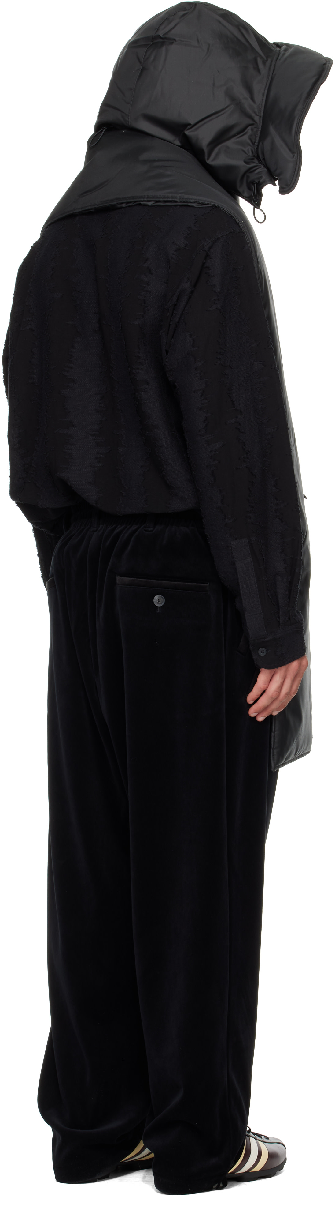 Y-3: Black Padded Hooded Scarf | SSENSE