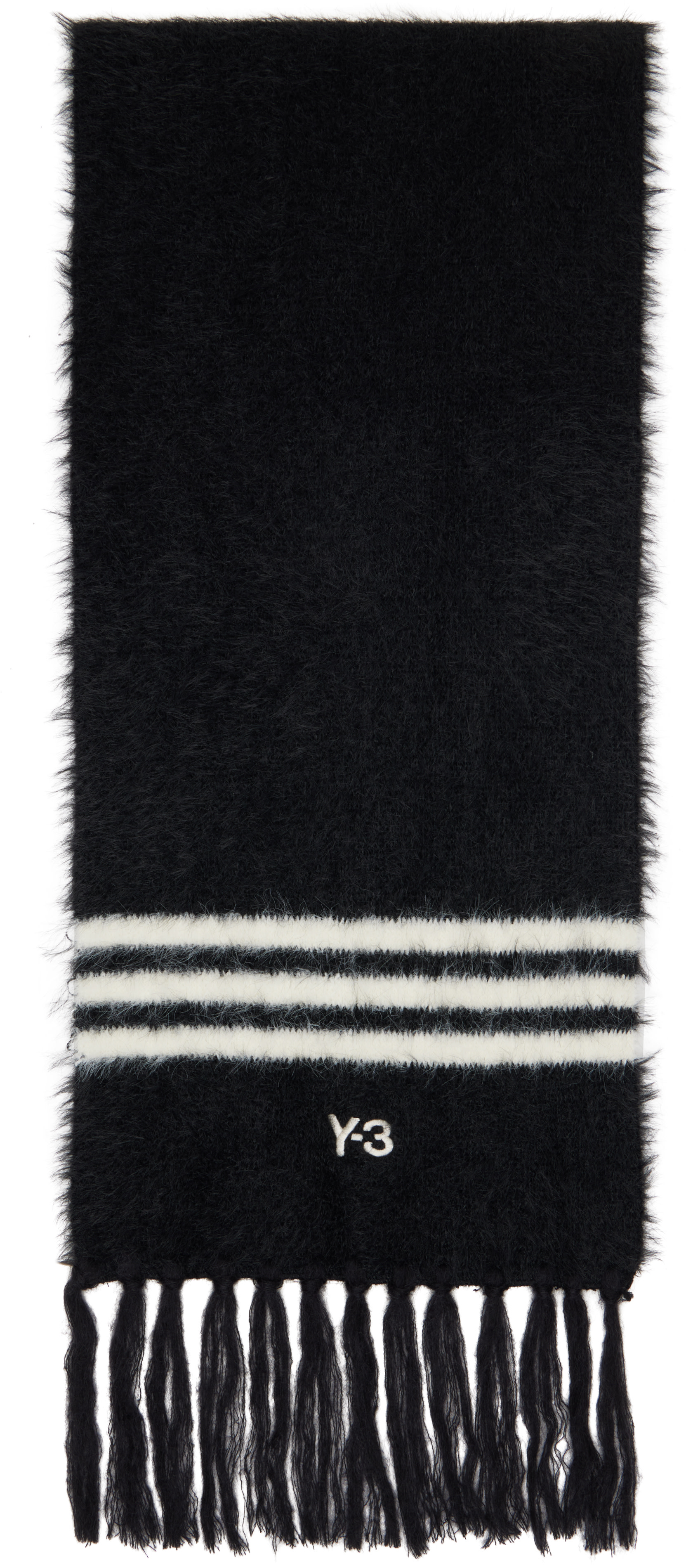 Y-3 - Écharpe noire à rayures