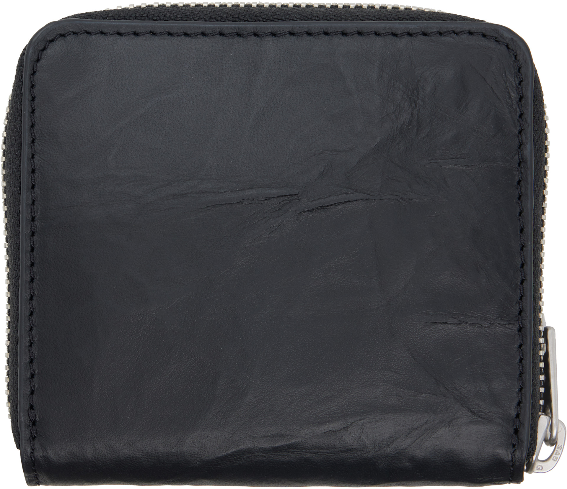 Y-3 - Black Crinkle Leather Wallet