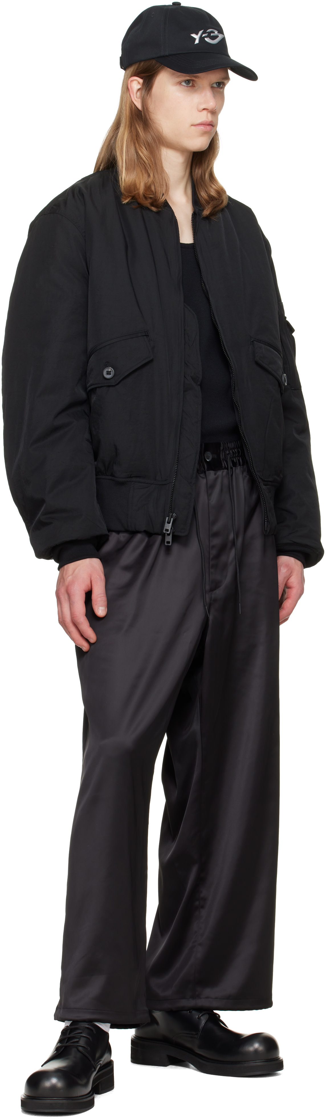 Y-3 - Black Cargo Bomber Jacket