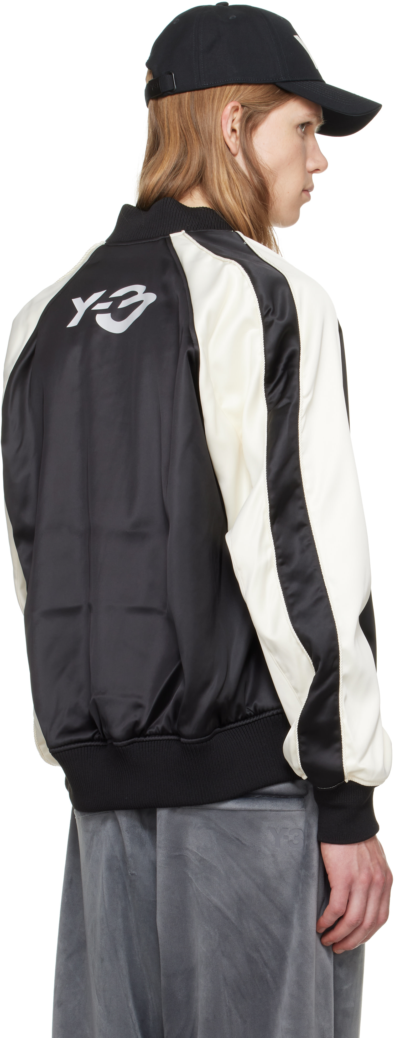 Y-3 - ブラック Liquid Logo Souvenir サテン ジャケット