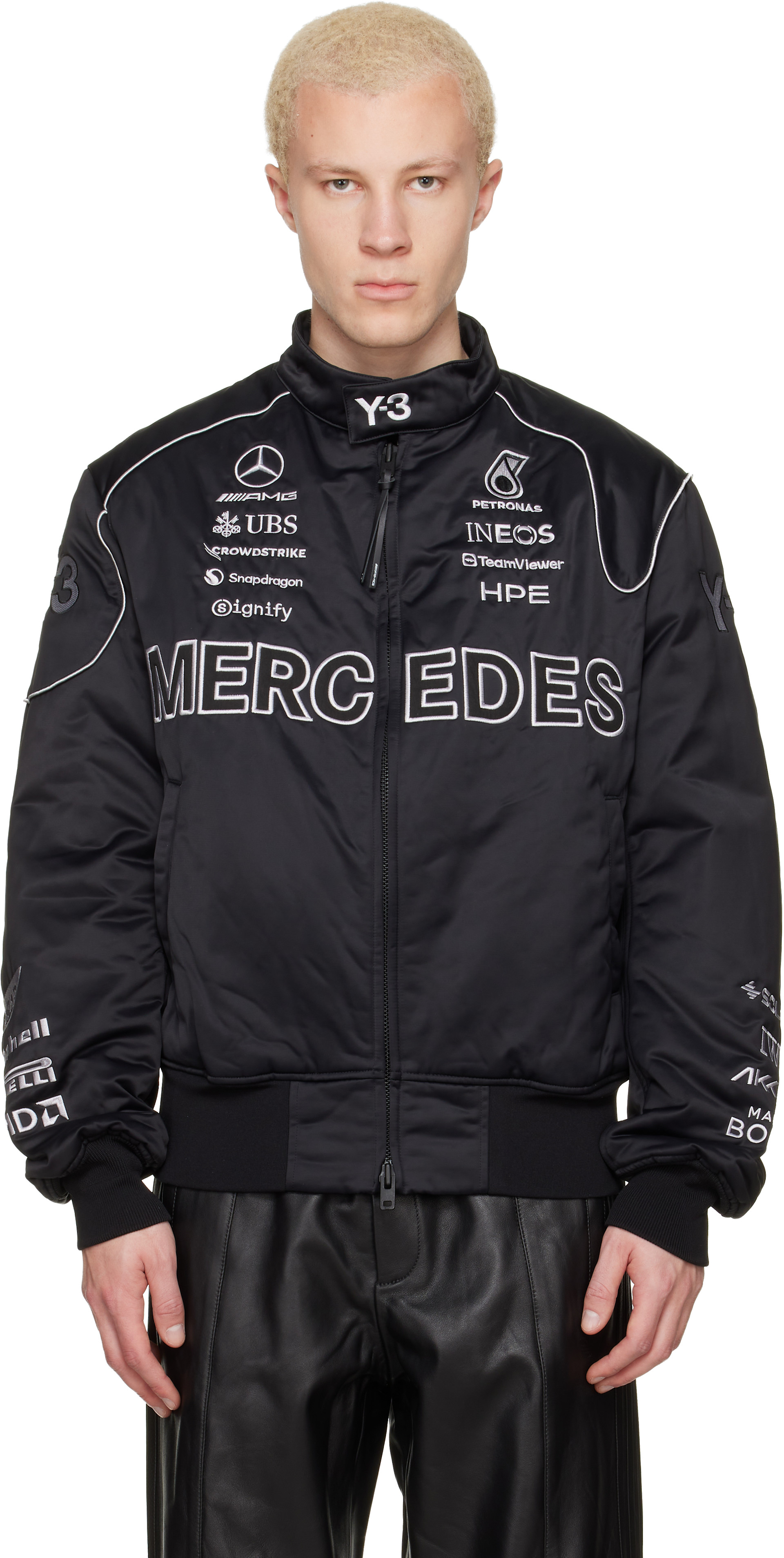 Y-3: Black Mercedes-AMG F1 Edition Team Jacket | SSENSE Canada