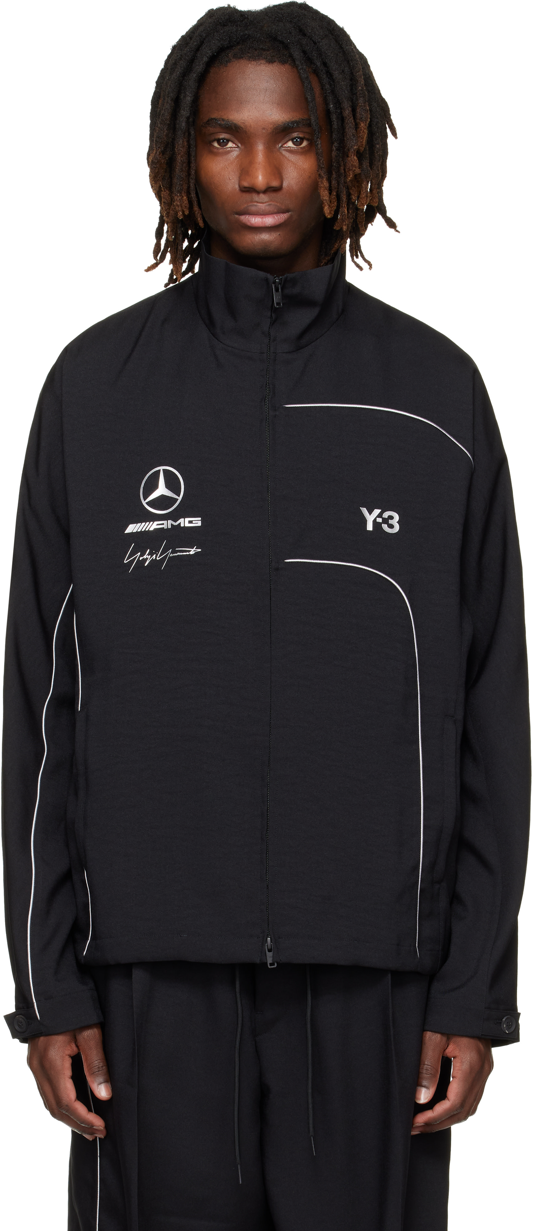 Y-3: Black Mercedes-AMG F1 Edition Track Jacket | SSENSE