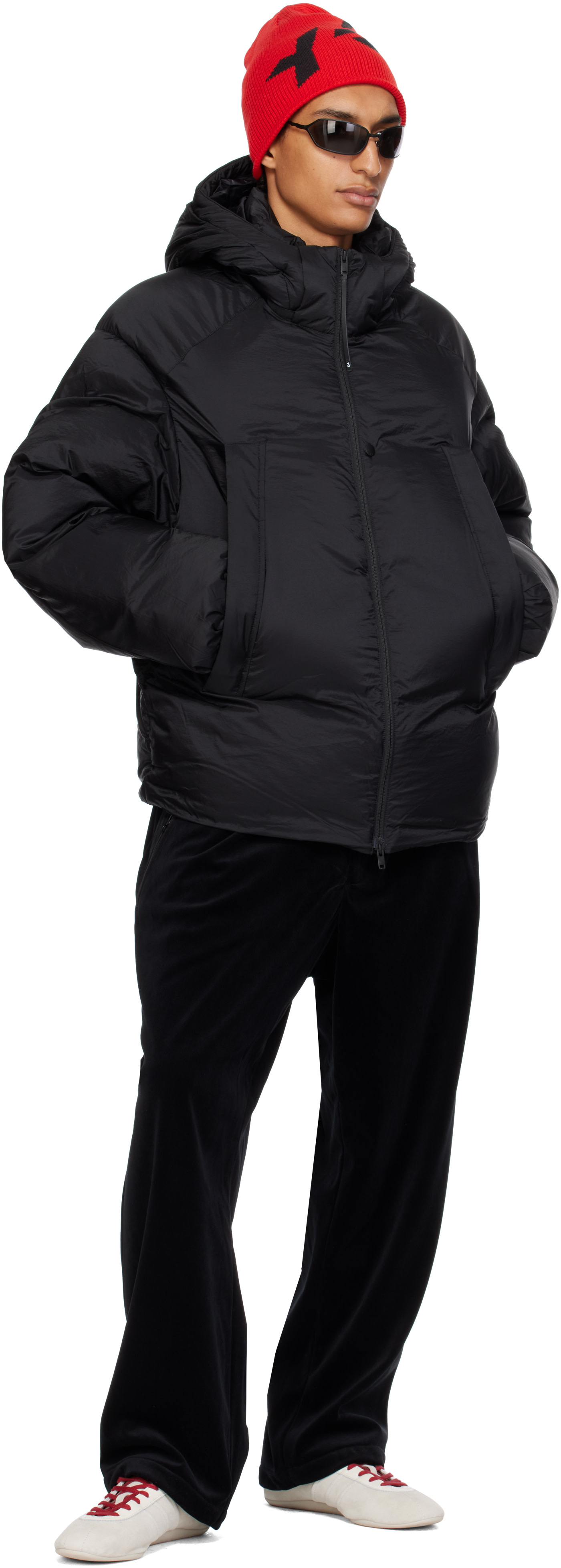 Y-3 - Black Hooded Puffer Down Jacket