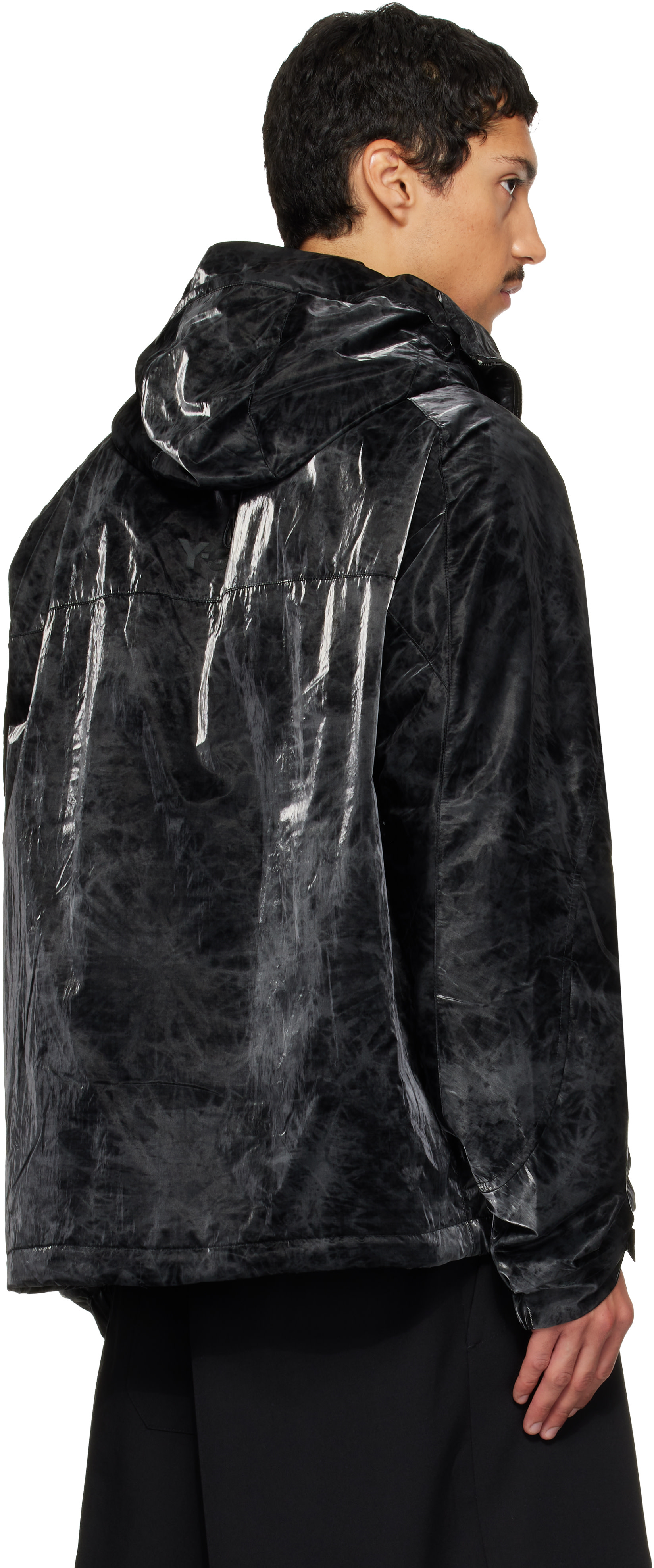 Y-3 - Black Marble Nylon Windbreaker Jacket