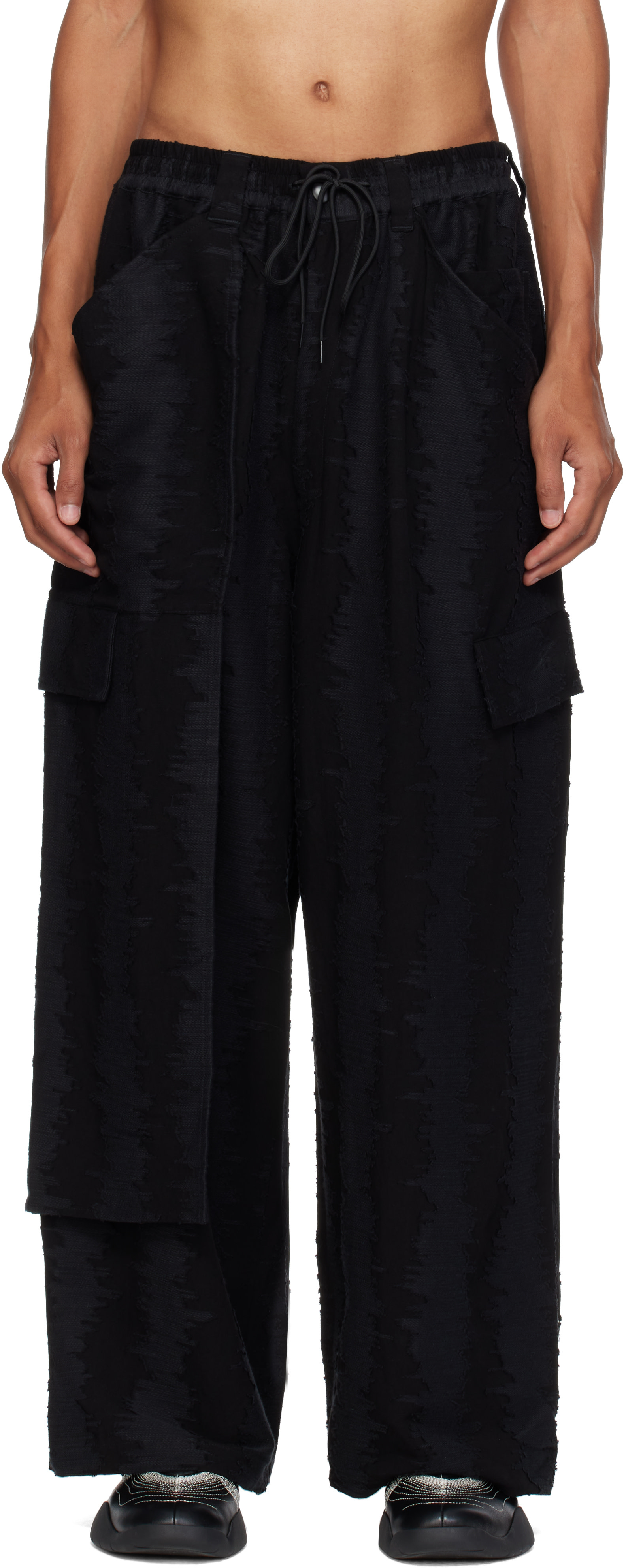Y-3 - Black Deco Stitch Cargo Pants