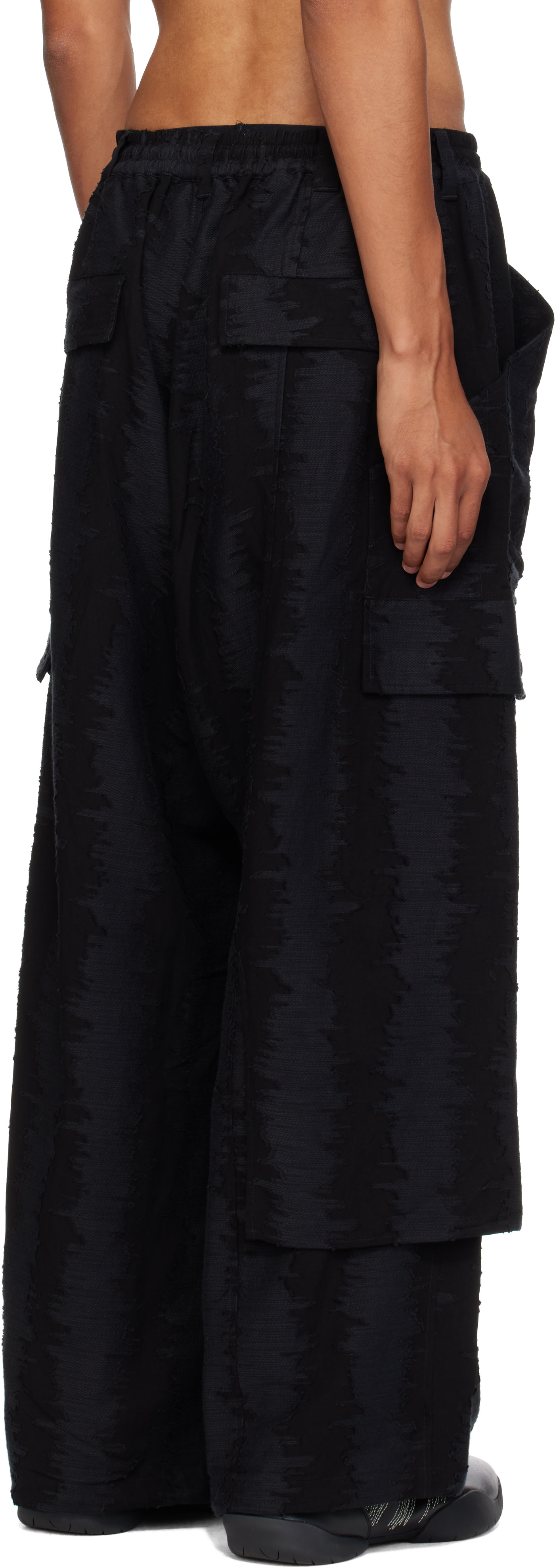 Y-3 - Black Deco Stitch Cargo Pants