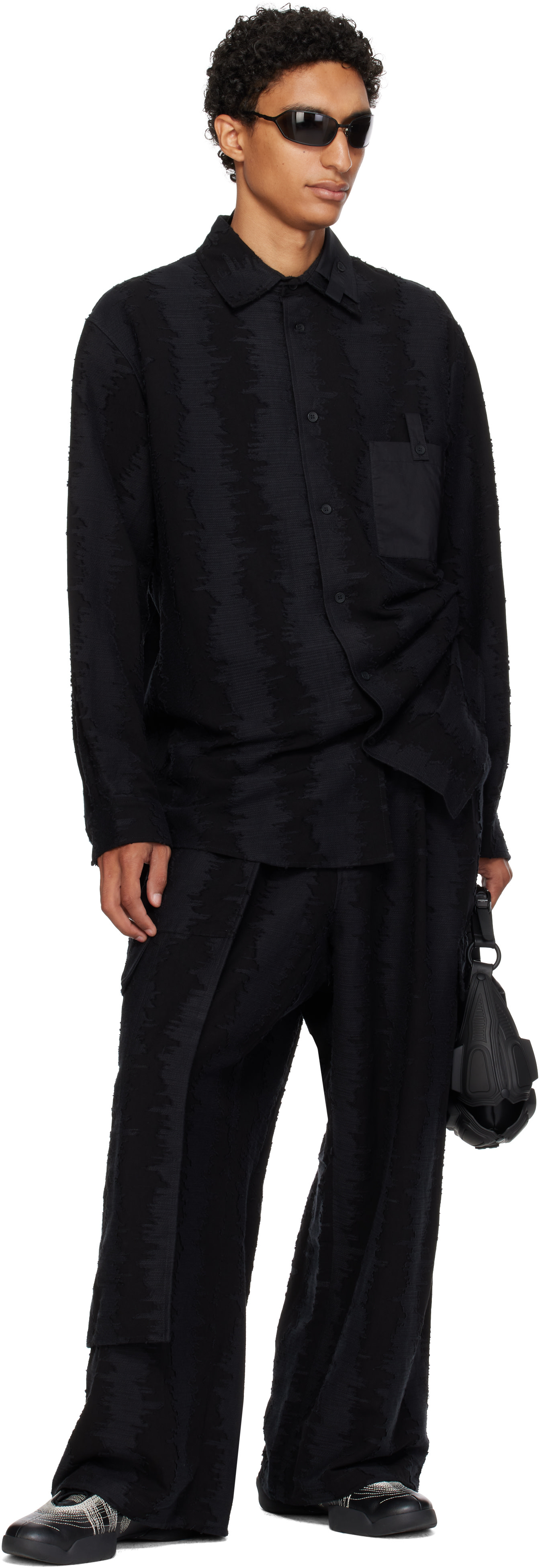 Y-3 - Black Deco Stitch Cargo Pants