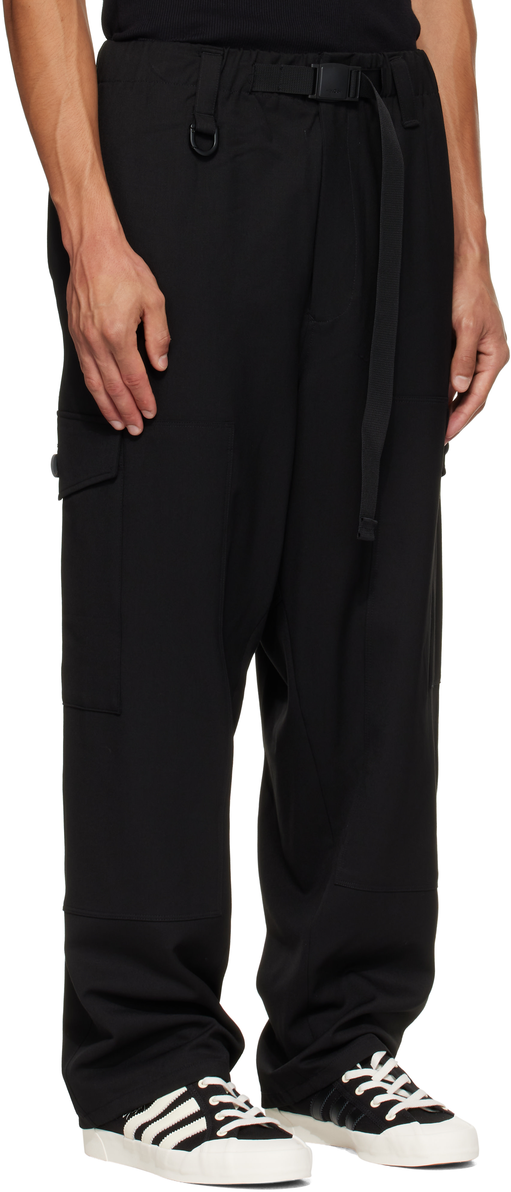 Y-3 - Black Wool Utility Cargo Pants