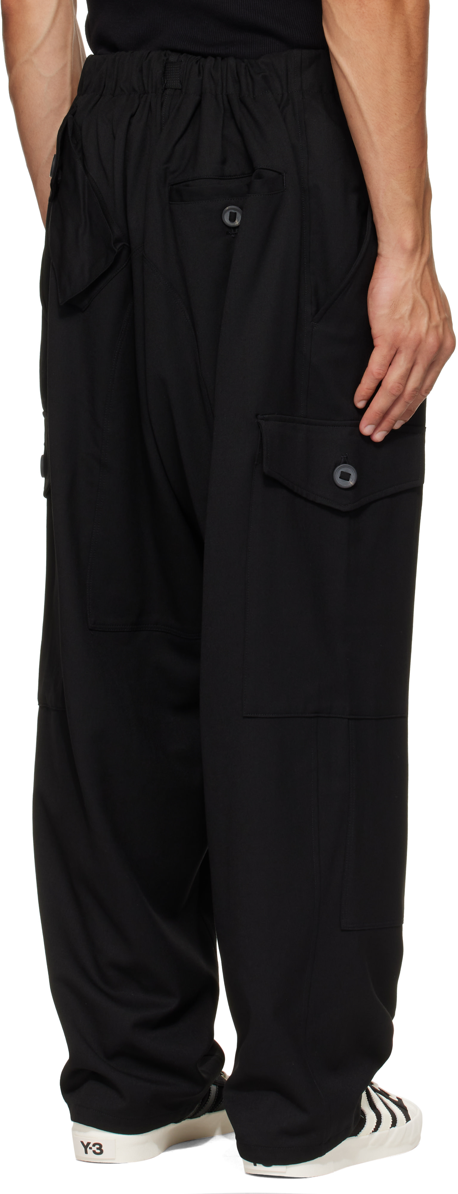 Y-3 - Black Wool Utility Cargo Pants