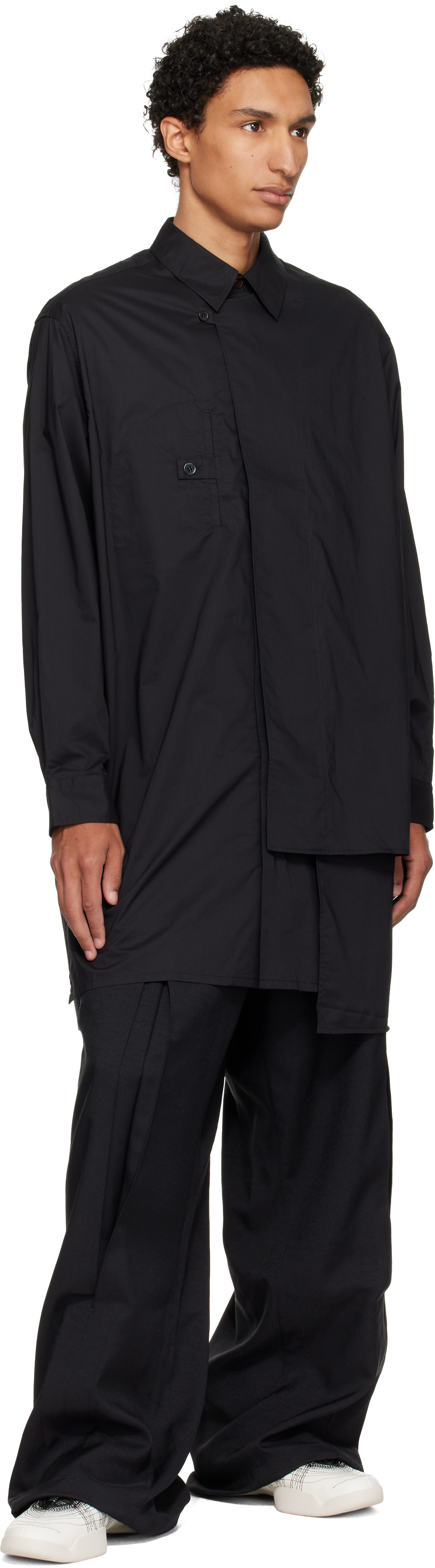 Y-3: ブラック Adaptive コットン シャツ | SSENSE 日本
