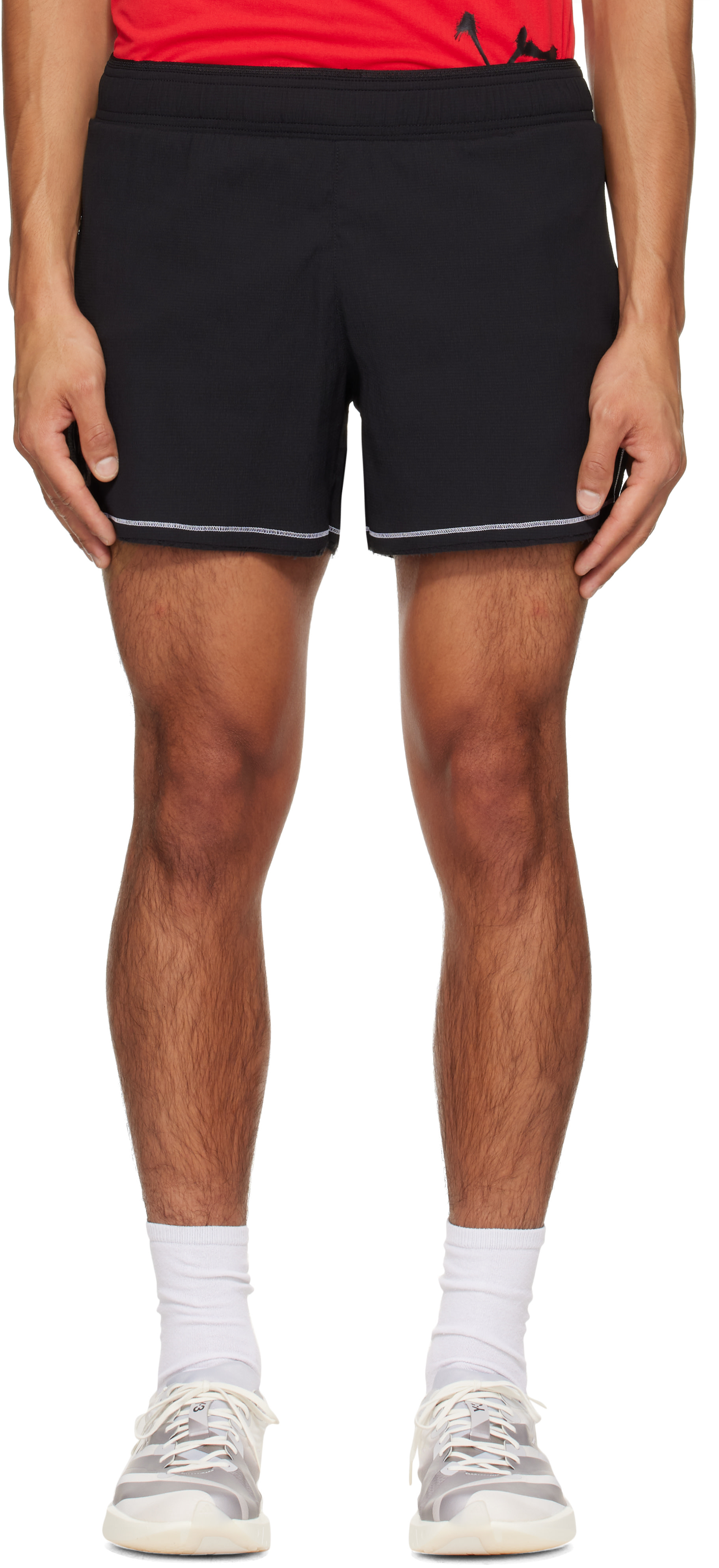 Y-3 - Short de course noir à image édition Chito