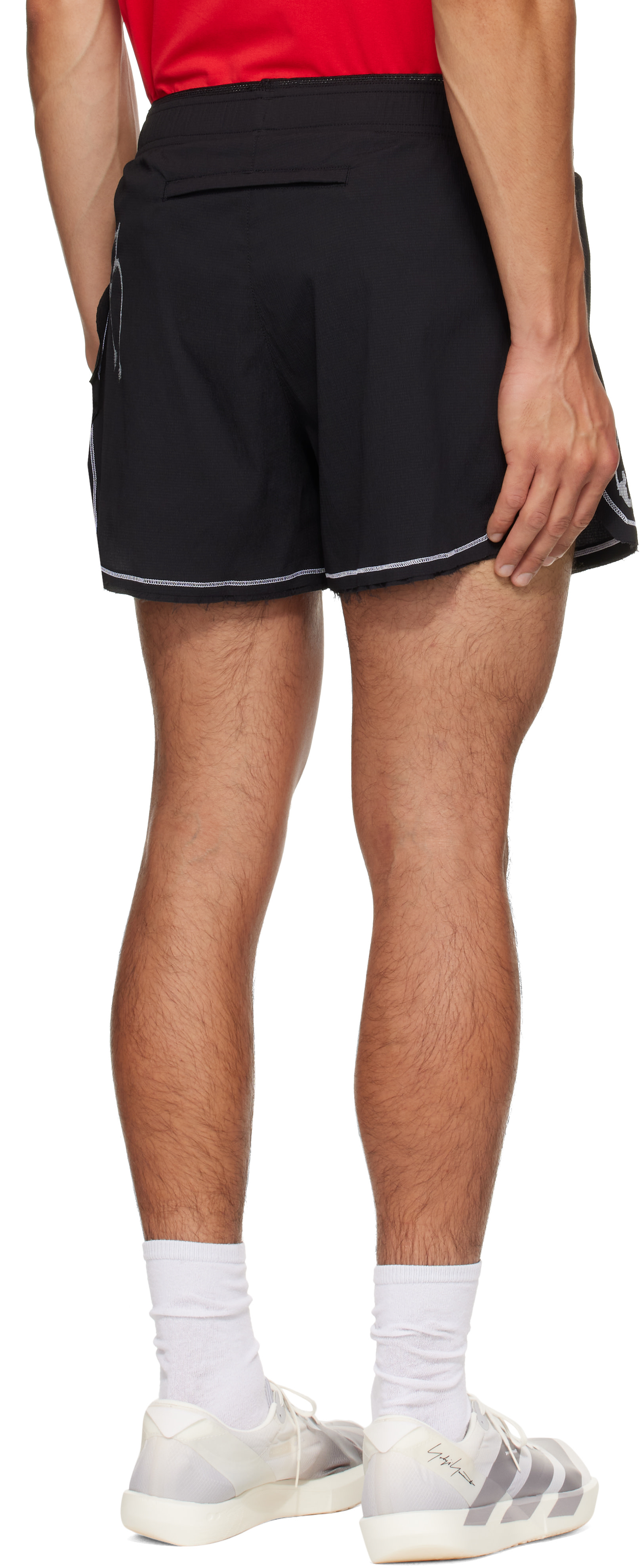 Y-3 - Short de course noir à image édition Chito