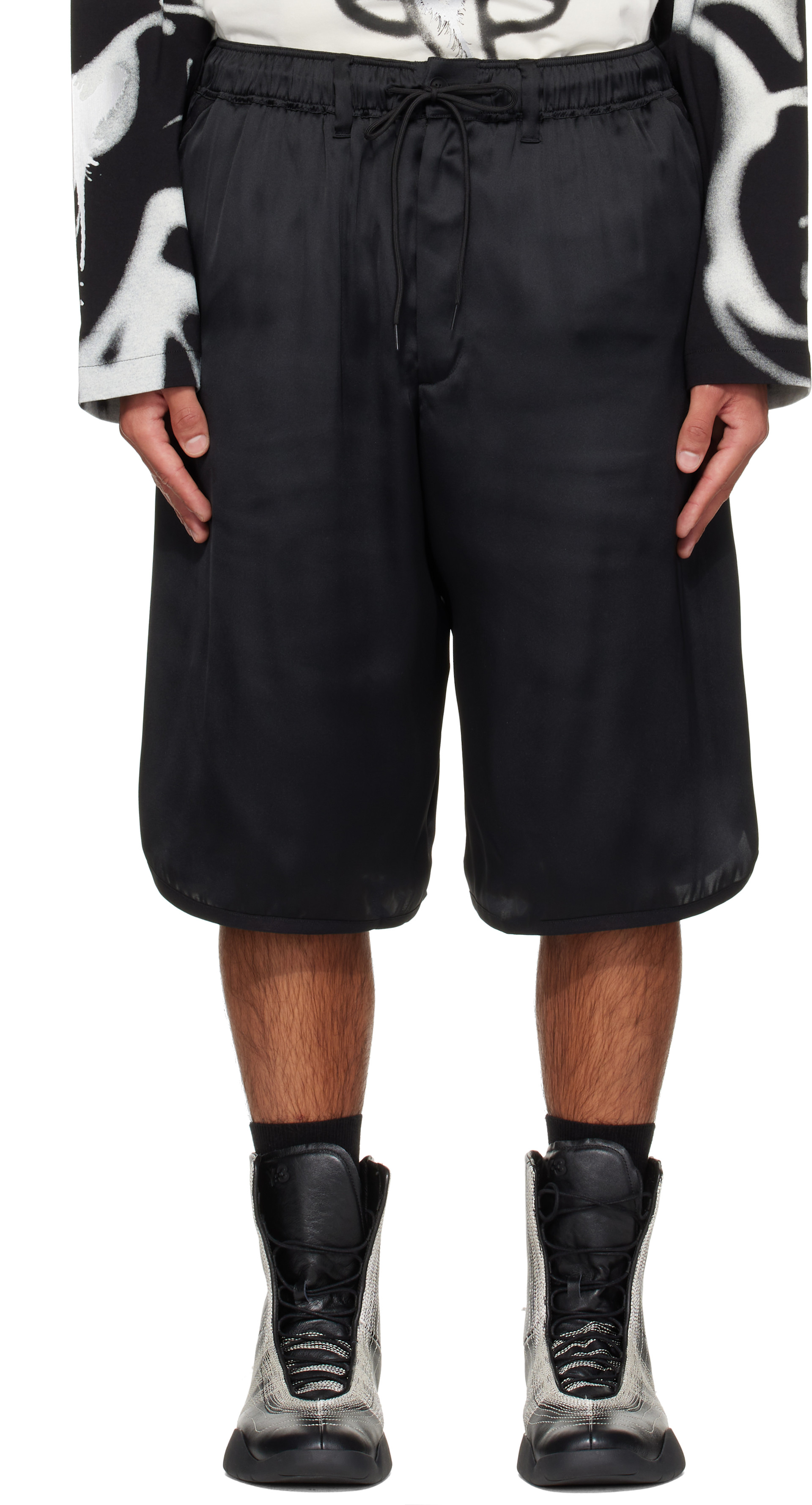 Y-3 - Black Liquid Logo Shorts